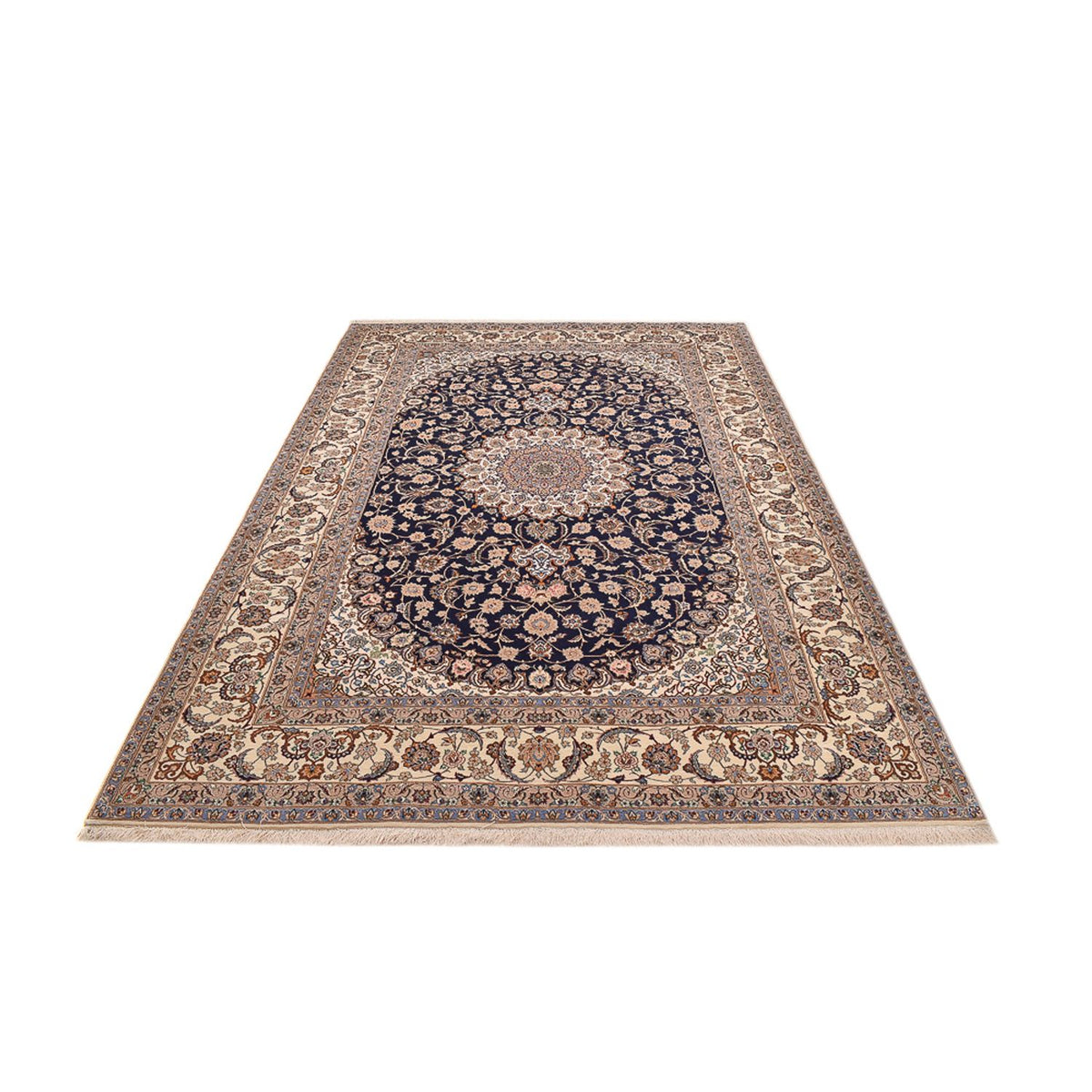 Tapis persan - Isfahan - Premium - 306 x 202 cm - bleu foncé