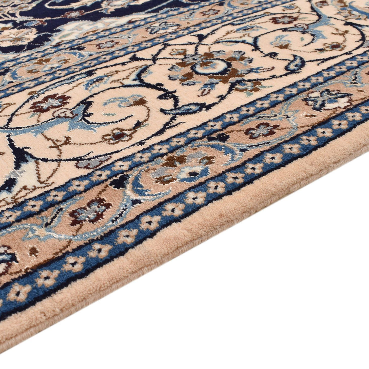 Tapis persan - Nain - Premium - 302 x 197 cm - bleu foncé