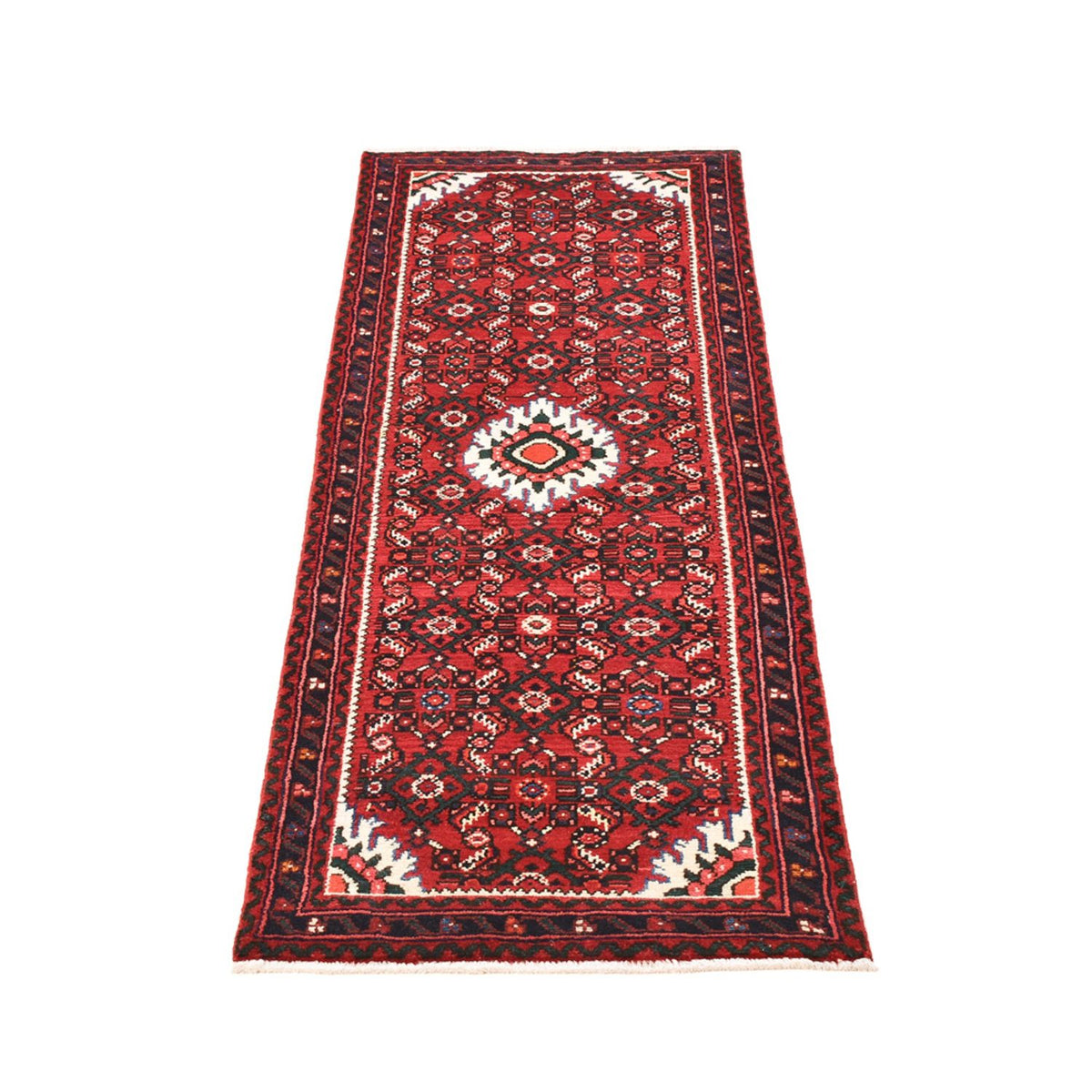 Tapis de couloir Tapis persan - Nomadic - 195 x 64 cm - rouge foncé