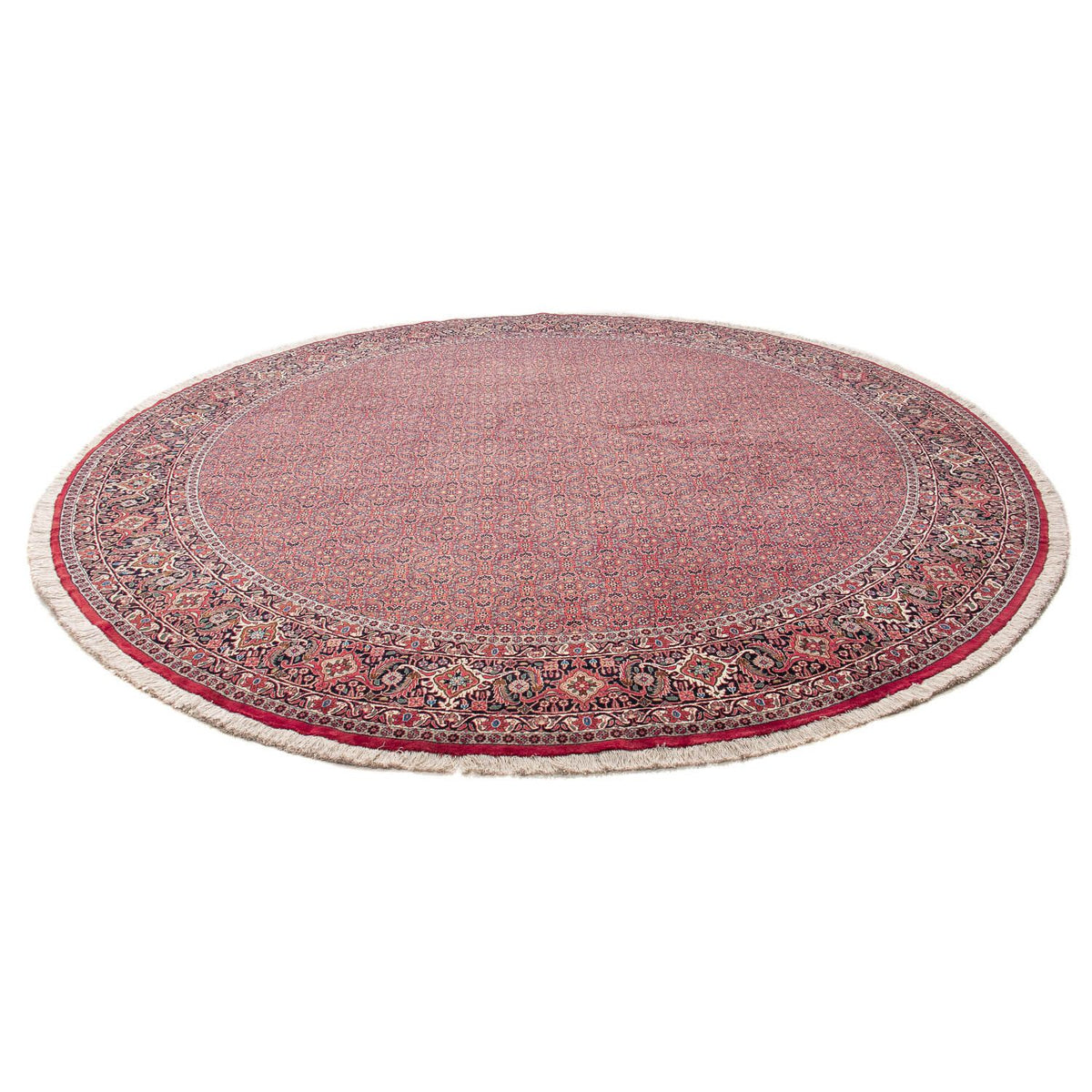 Tapis persan - Bidjar ronde - 305 x 305 cm - rouge clair