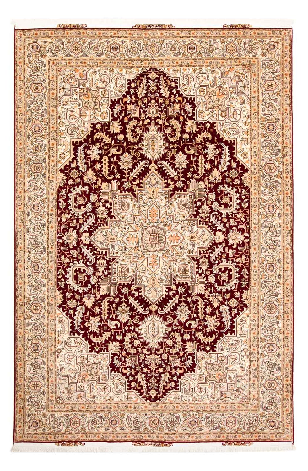 Tapis persan - Tabriz - Royal - 300 x 200 cm - rouge foncé