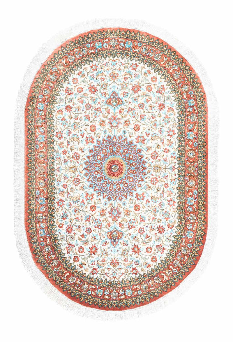 Tapis persan - Ghom ovale  - 120 x 76 cm - beige