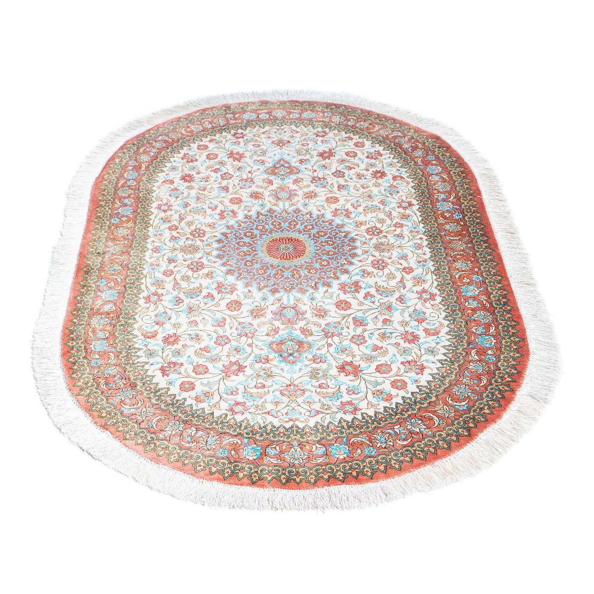 Tapis persan - Ghom ovale  - 120 x 76 cm - beige