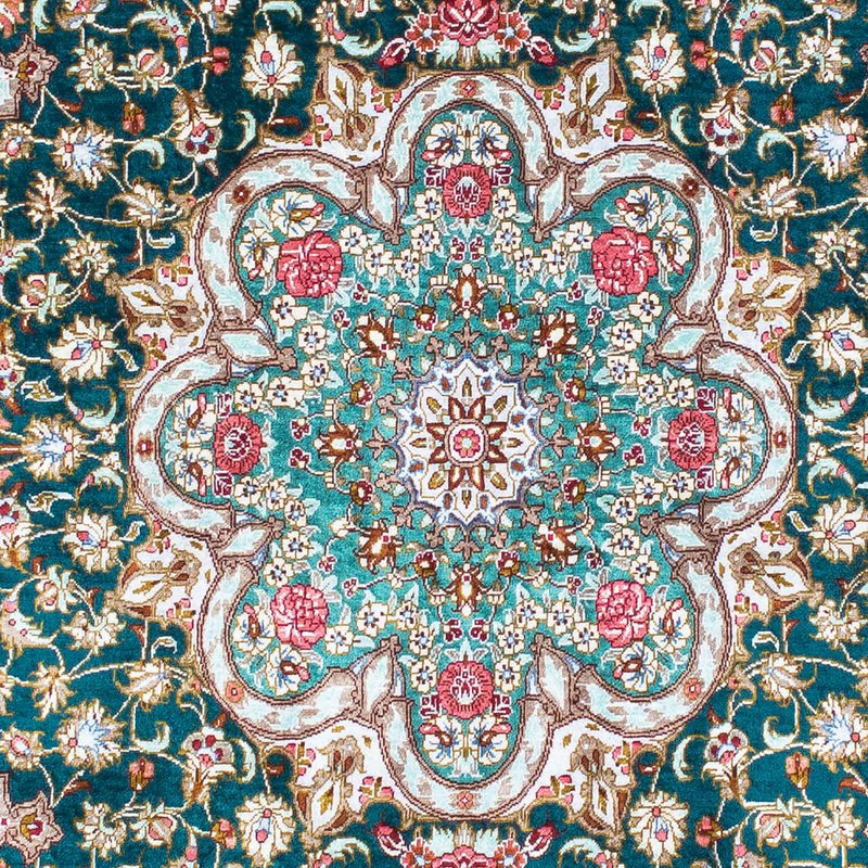 Tapis persan - Ghom - 163 x 100 cm - vert