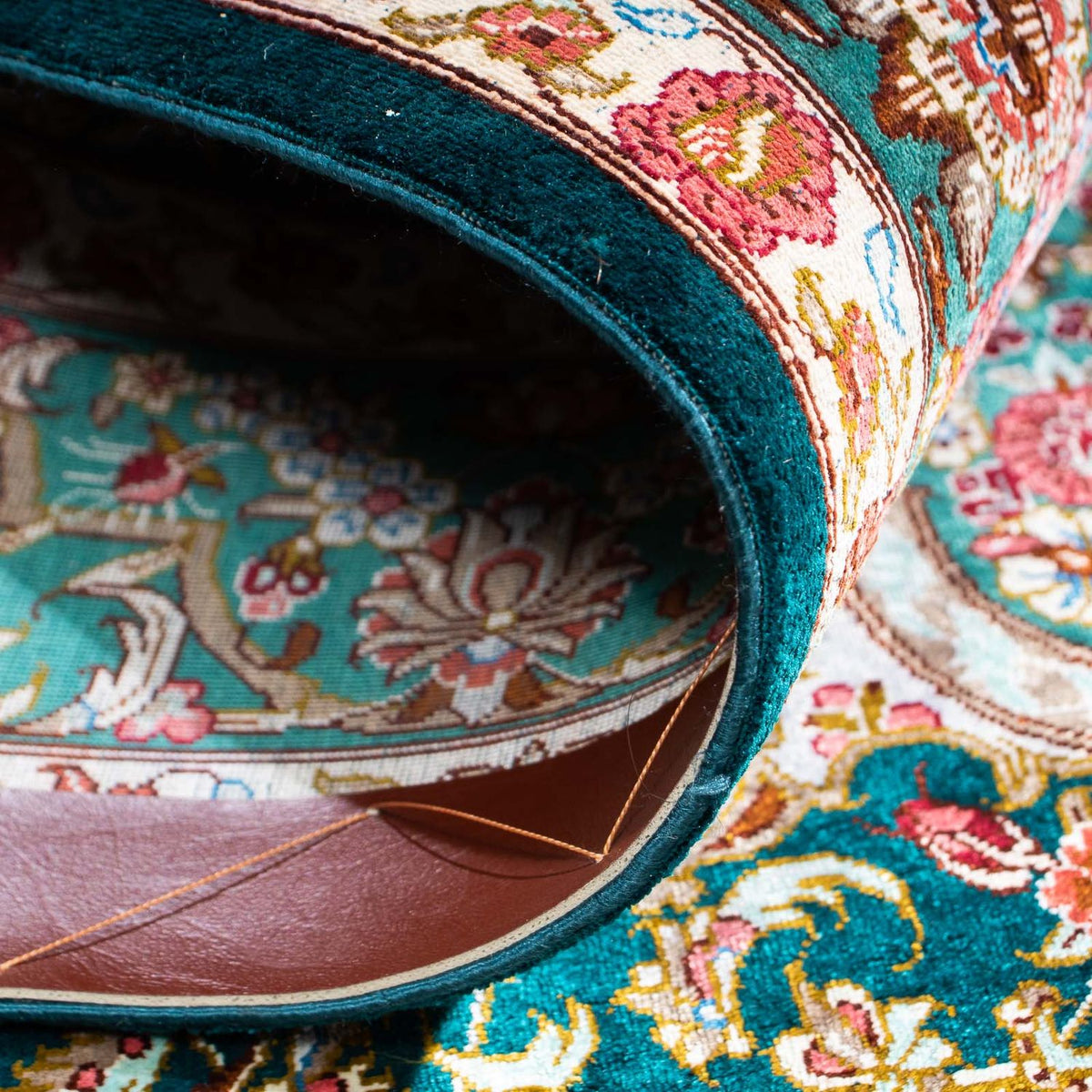 Tapis persan - Ghom - 163 x 100 cm - vert