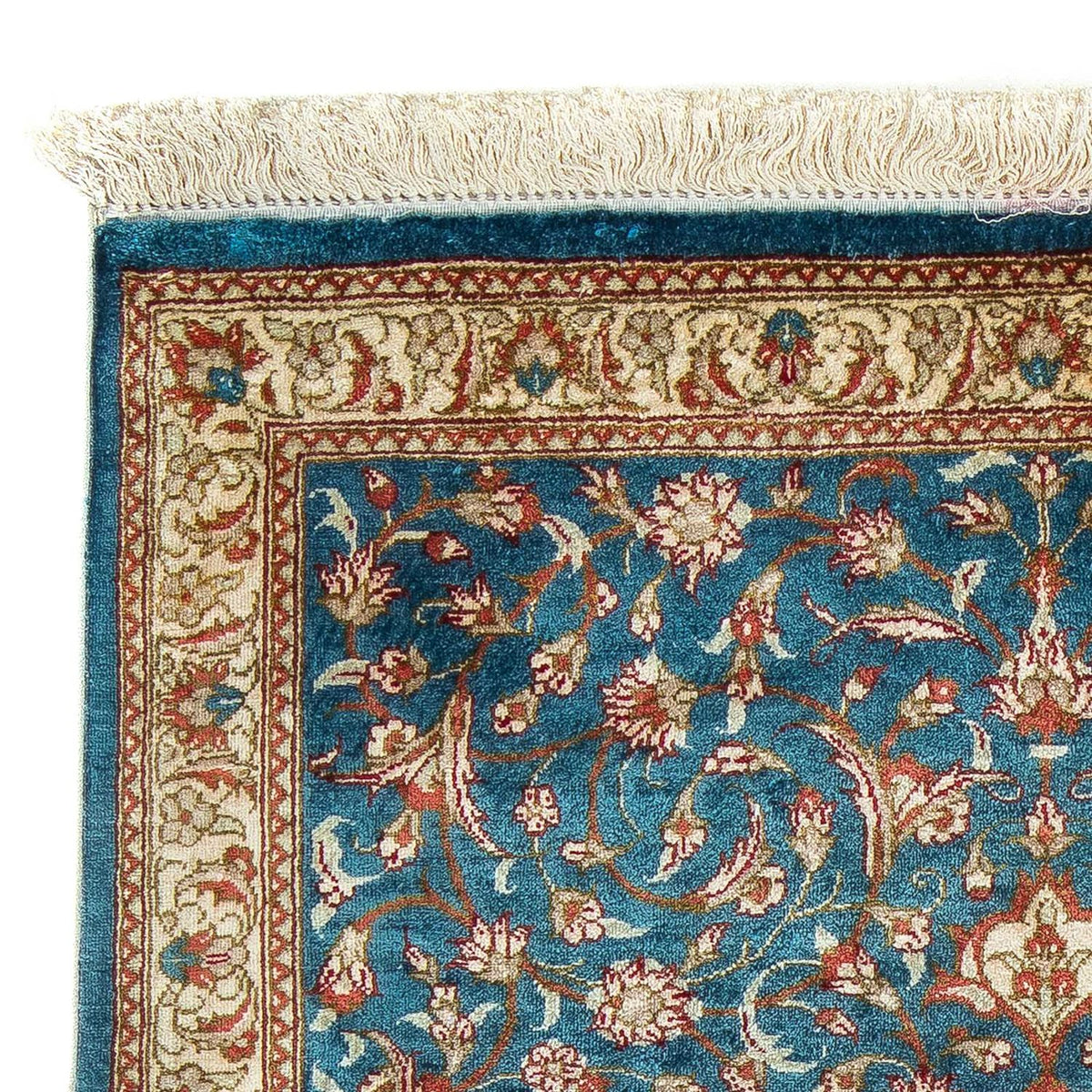 Tapis persan - Ghom - 94 x 58 cm - bleu