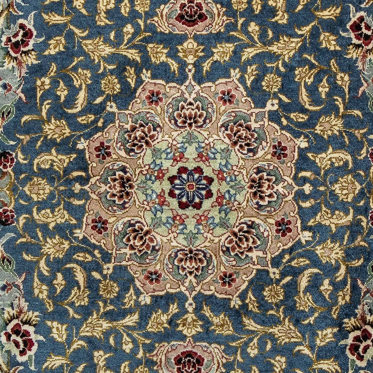 Tapis persan - Ghom - 80 x 55 cm - bleu foncé