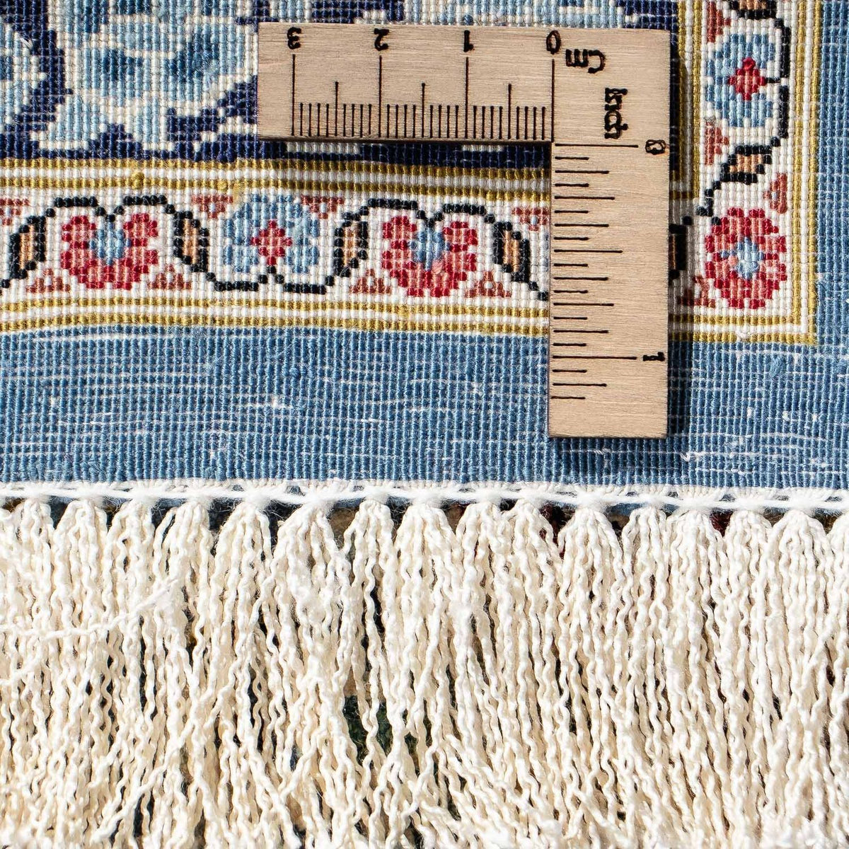 Tapis persan - Ghom - 80 x 55 cm - bleu foncé