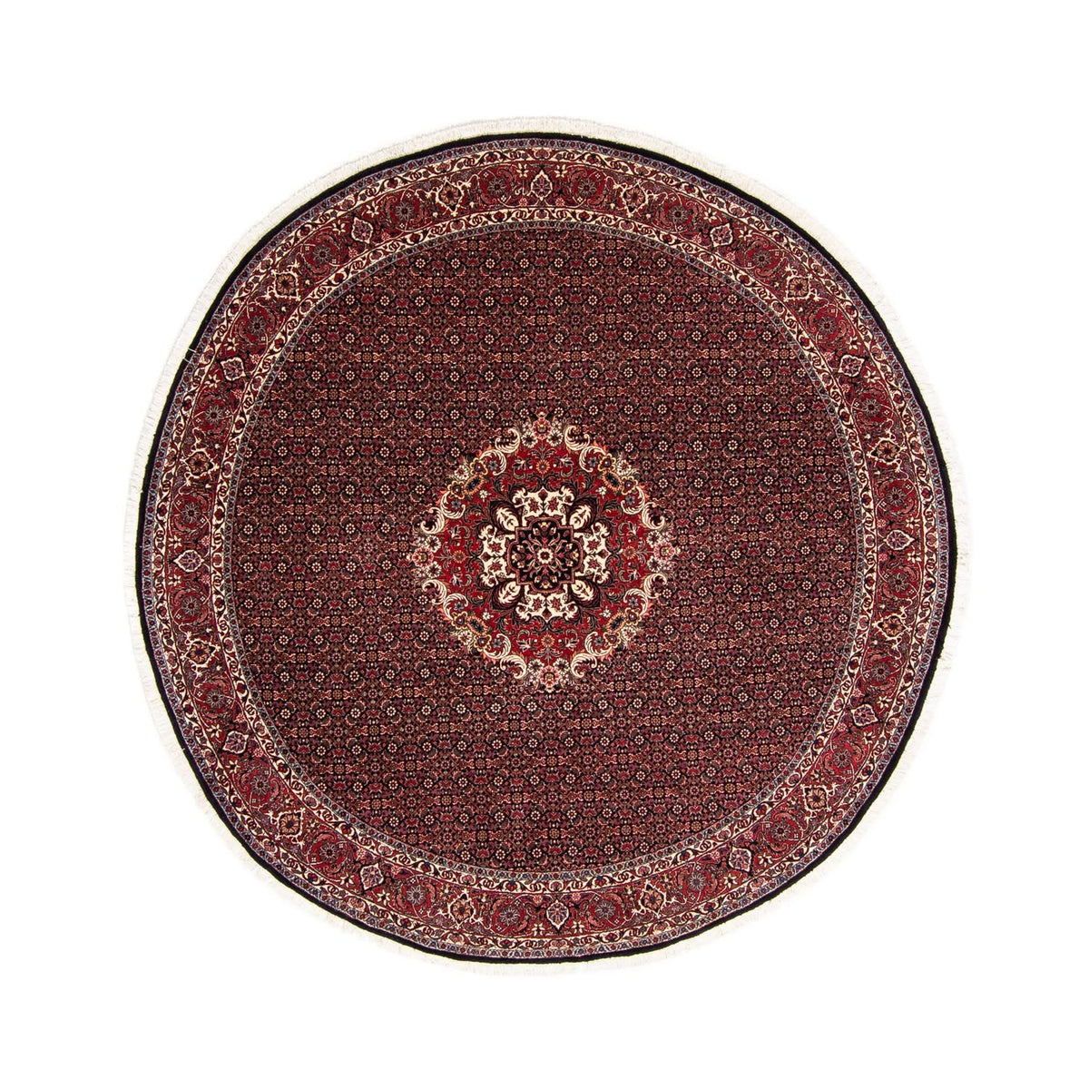 Tapis persan - Bidjar ronde  - 250 x 250 cm - rouge foncé
