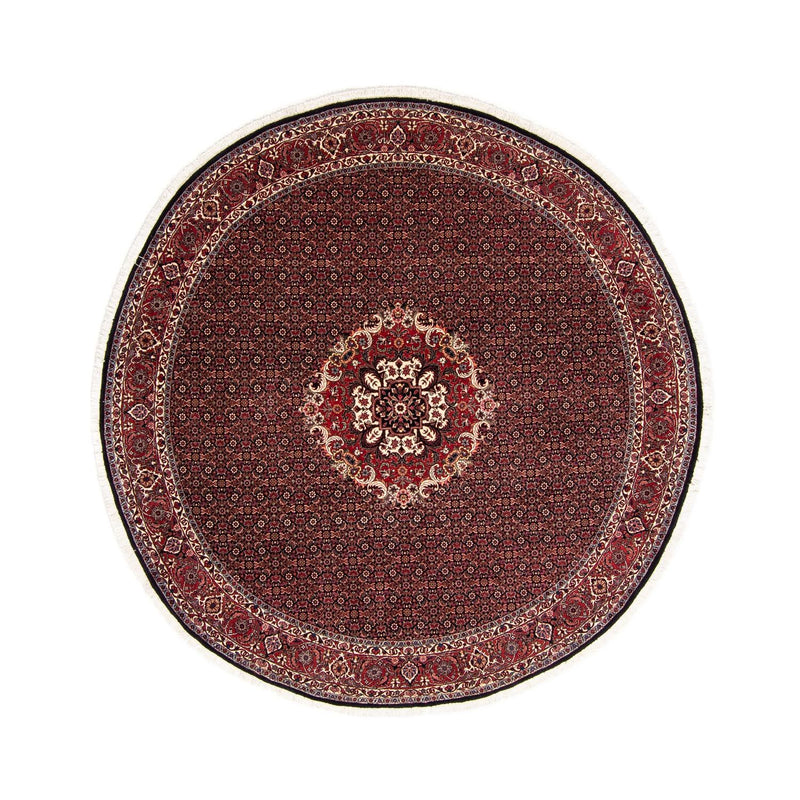 Tapis persan - Bidjar ronde  - 250 x 250 cm - rouge foncé