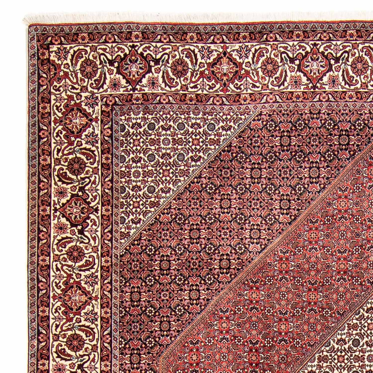 Tapis persan - Bidjar - 309 x 256 cm - rouge foncé