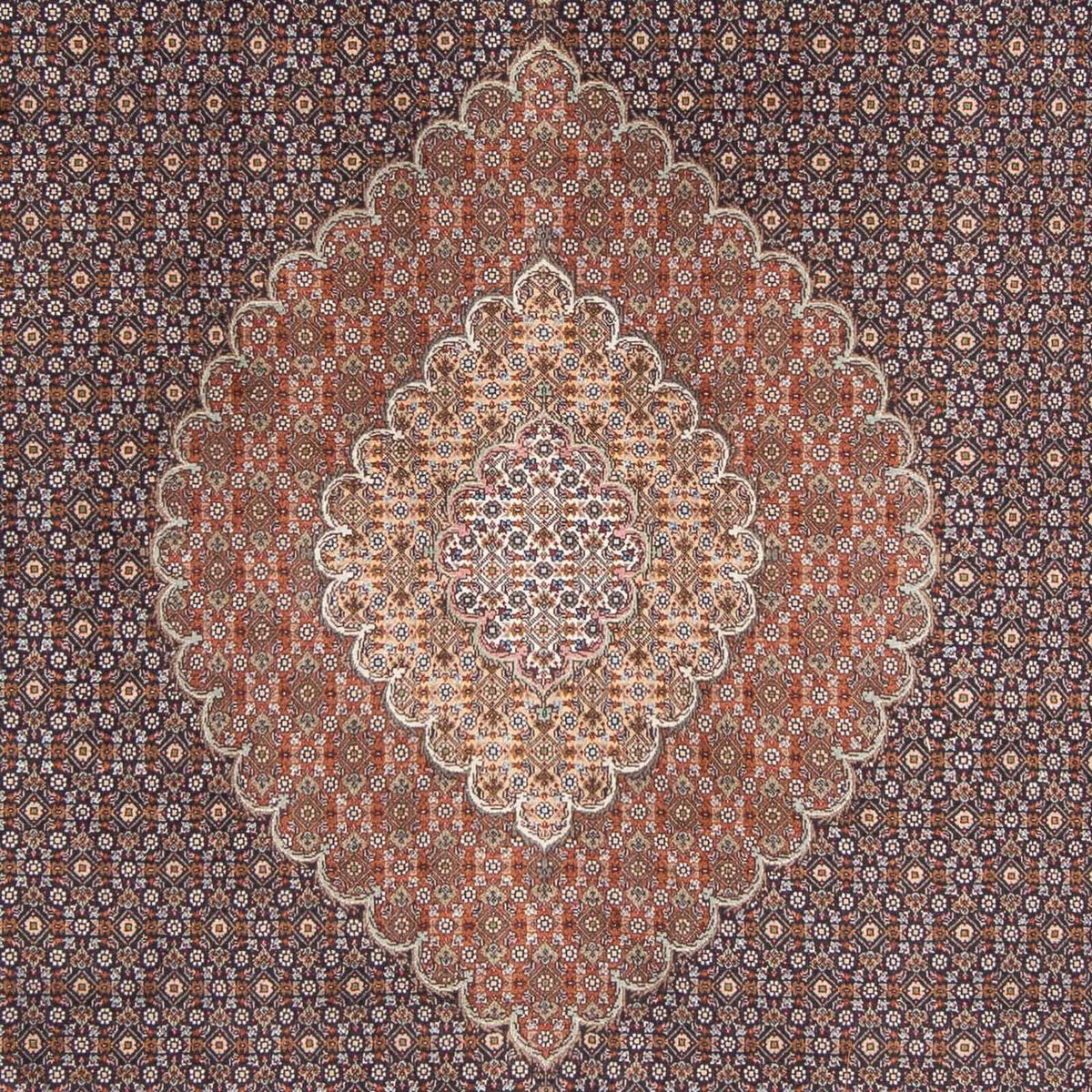 Tapis persan - Tabriz - 302 x 202 cm - bleu foncé