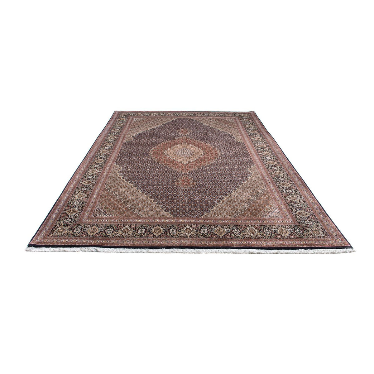 Tapis persan - Tabriz - 302 x 202 cm - bleu foncé