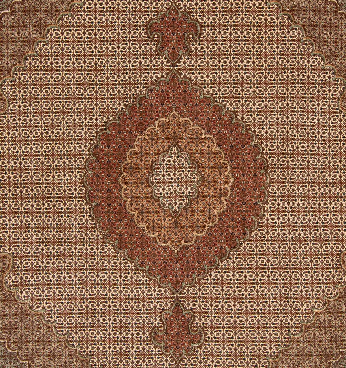 Tapis persan - Tabriz - 252 x 202 cm - marron clair
