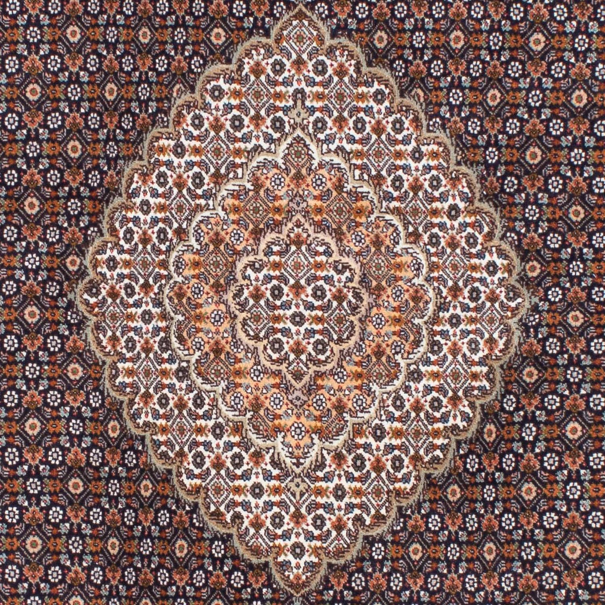 Tapis persan - Tabriz - 210 x 155 cm - marron foncé