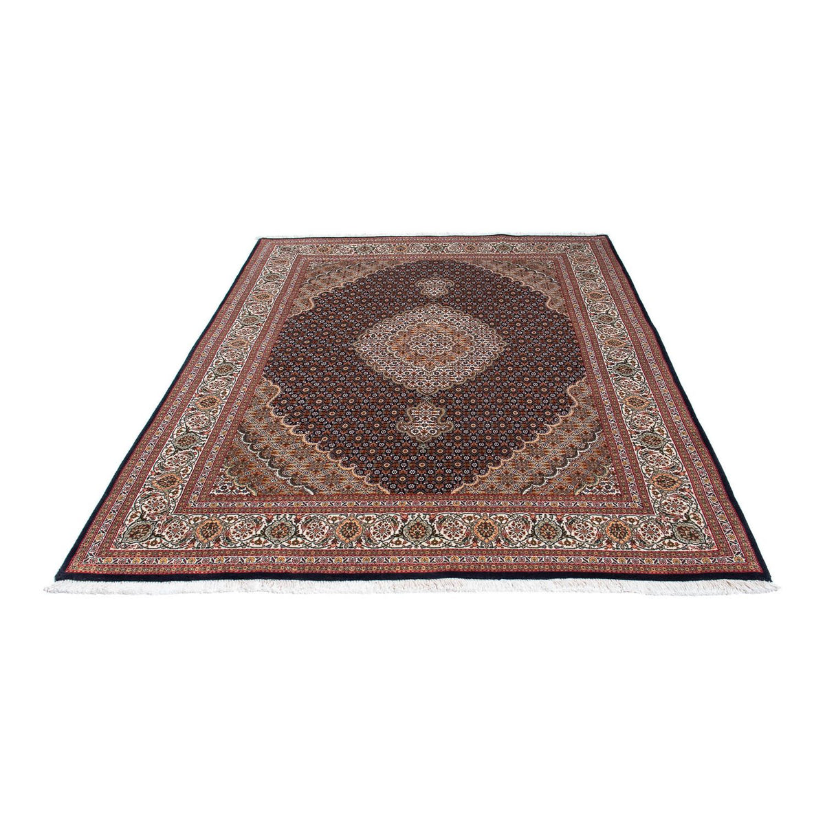 Tapis persan - Tabriz - 210 x 155 cm - marron foncé