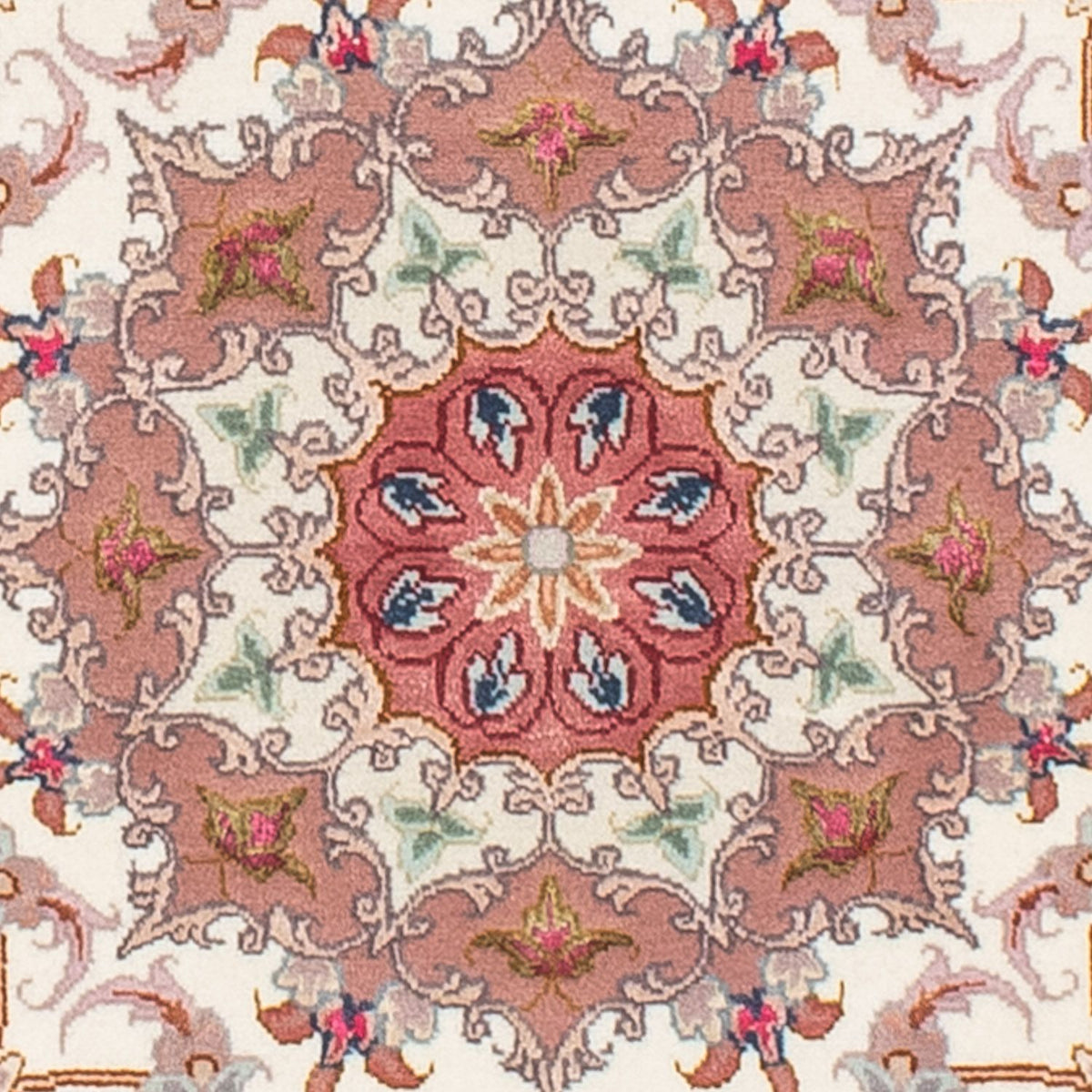 Tapis persan - Tabriz - Royal ronde - 105 x 105 cm - beige