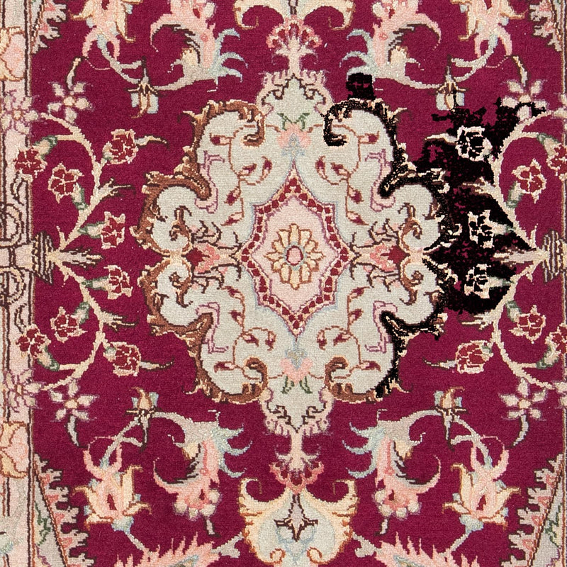Tapis persan - Tabriz - Royal - 87 x 59 cm - rouge foncé