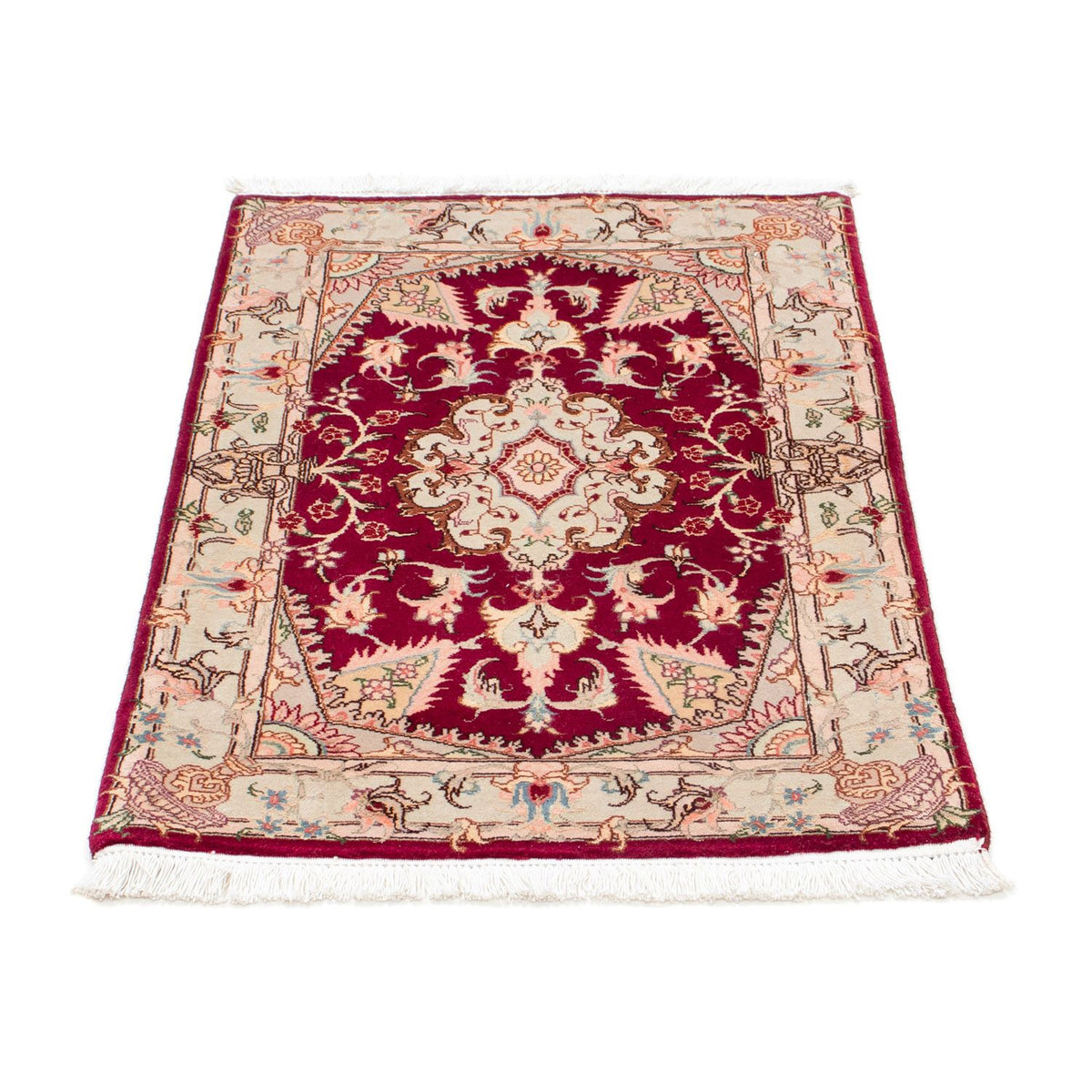Tapis persan - Tabriz - Royal - 87 x 59 cm - rouge foncé