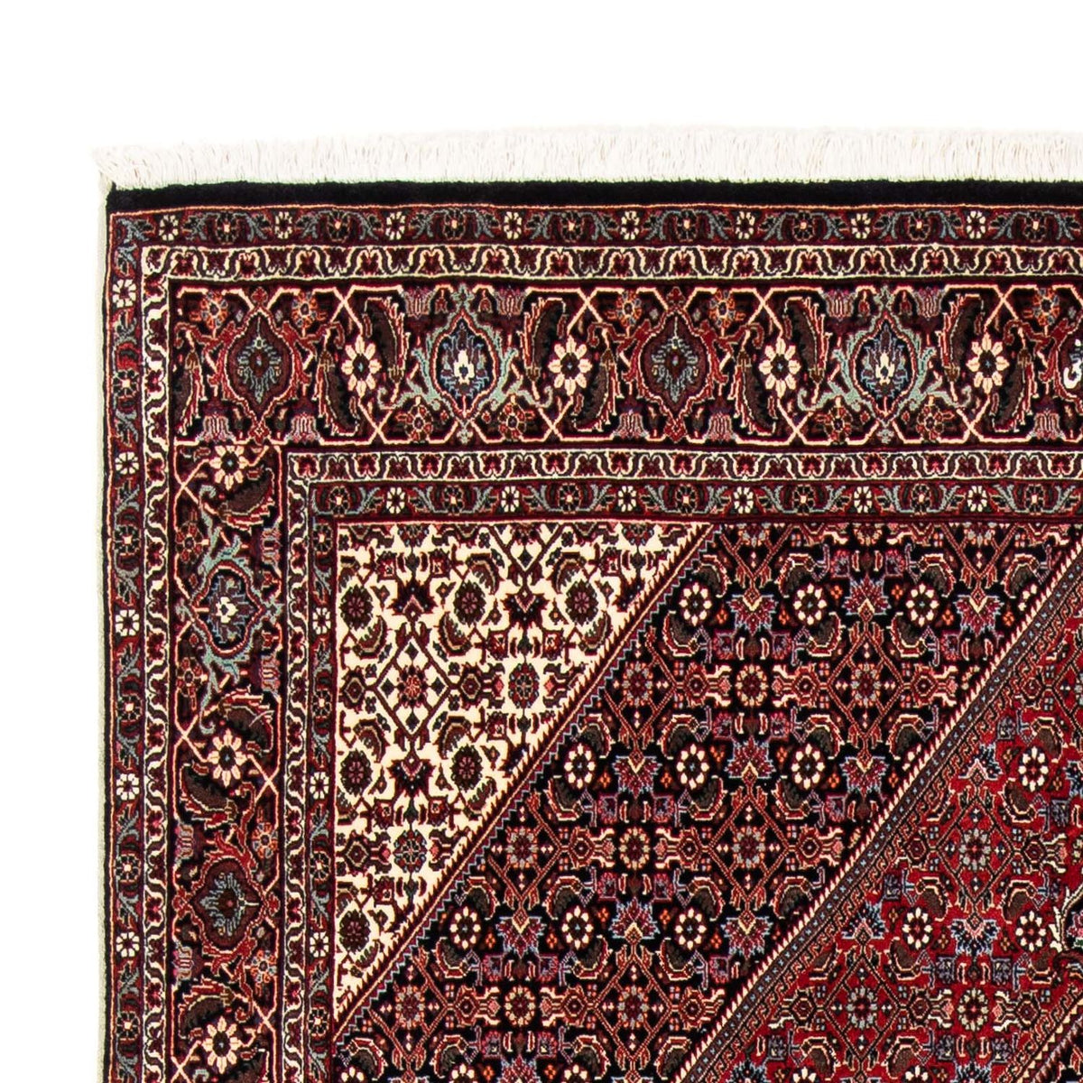 Tapis persan - Bidjar - 246 x 167 cm - rouge foncé