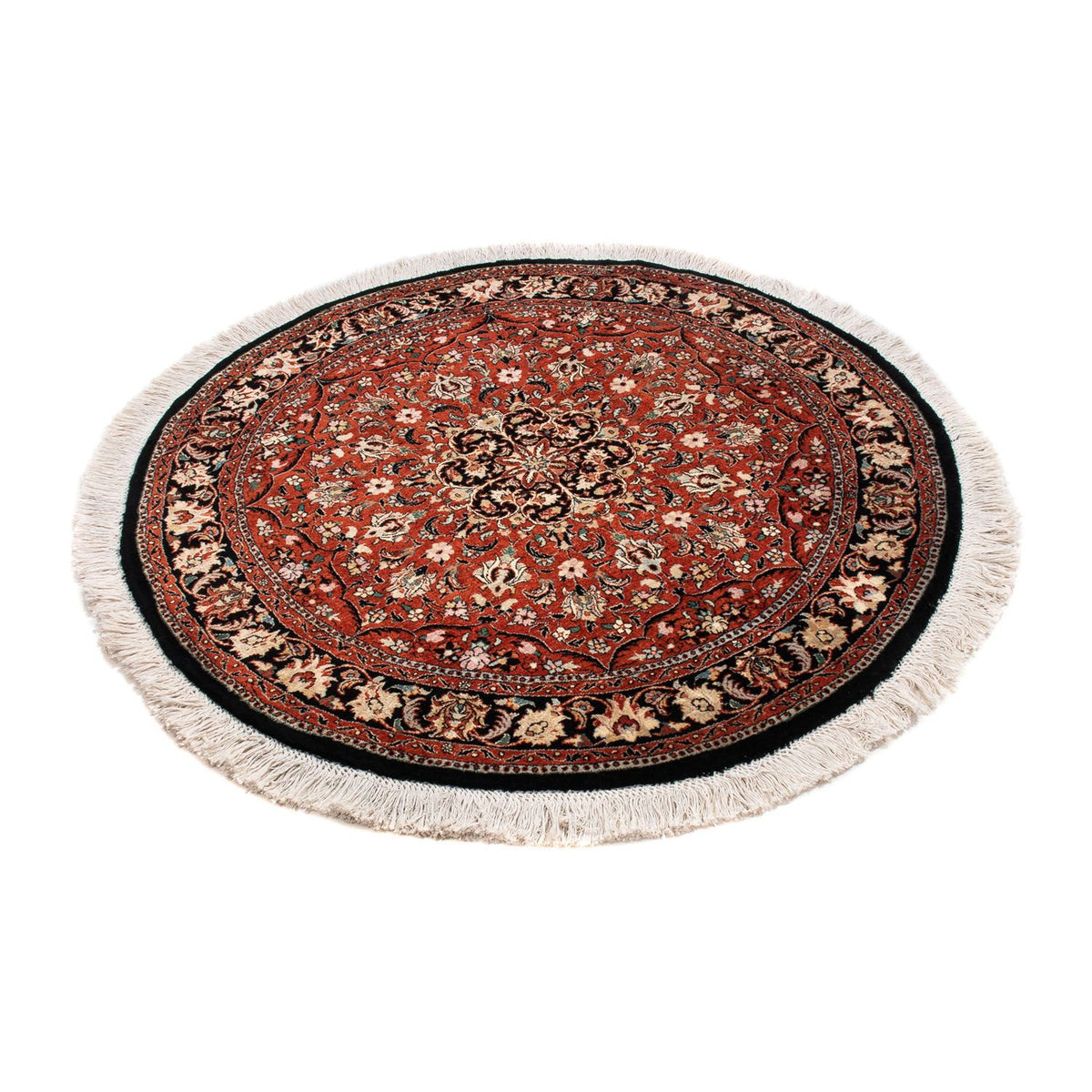 Tapis persan - Bidjar ronde - 127 x 127 cm - rouge foncé