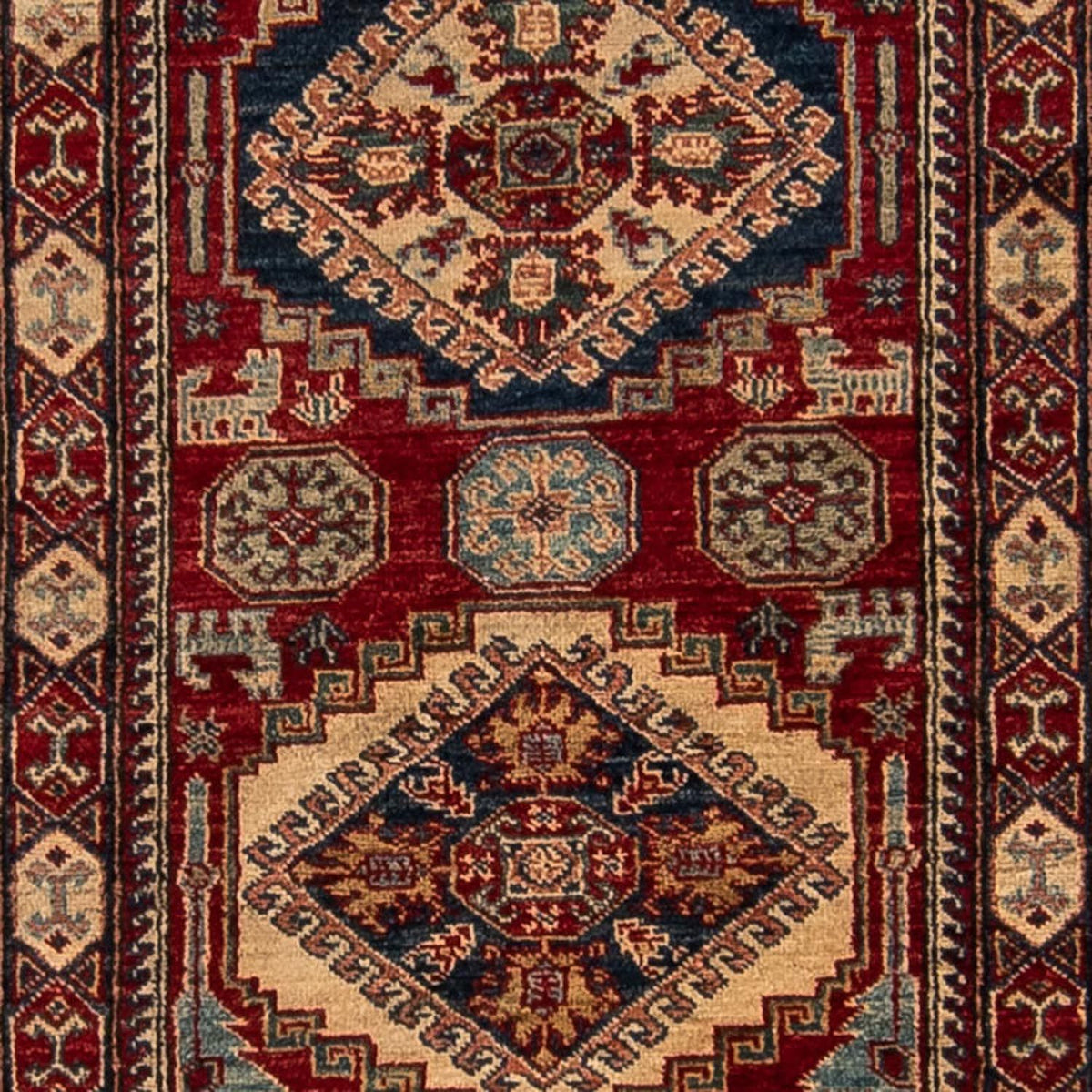 Tapis de couloir Tapis Ziegler - Kazak - 302 x 77 cm - rouge foncé