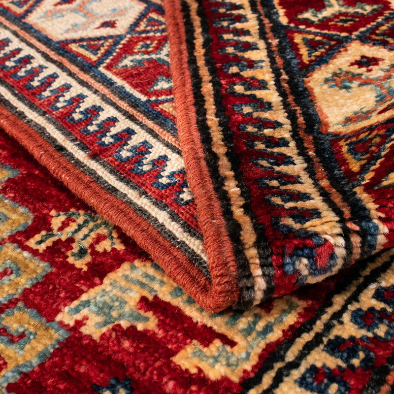 Tapis de couloir Tapis Ziegler - Kazak - 302 x 77 cm - rouge foncé