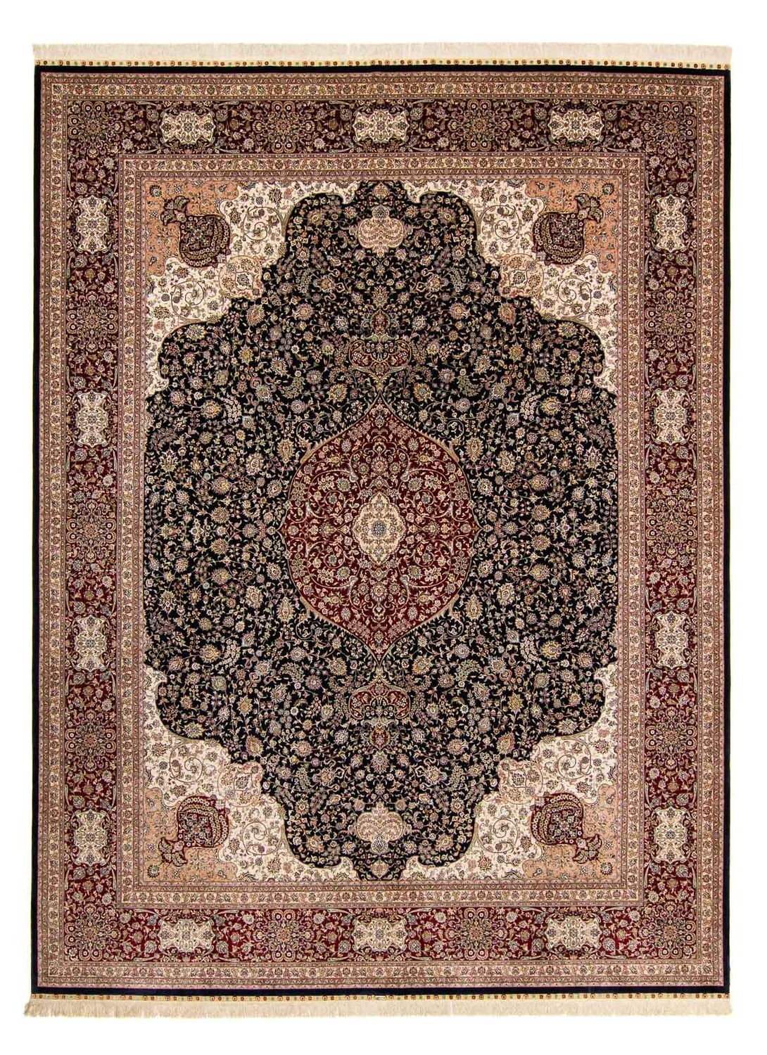 Tapis oriental - Hereke - 370 x 276 cm - rouge foncé