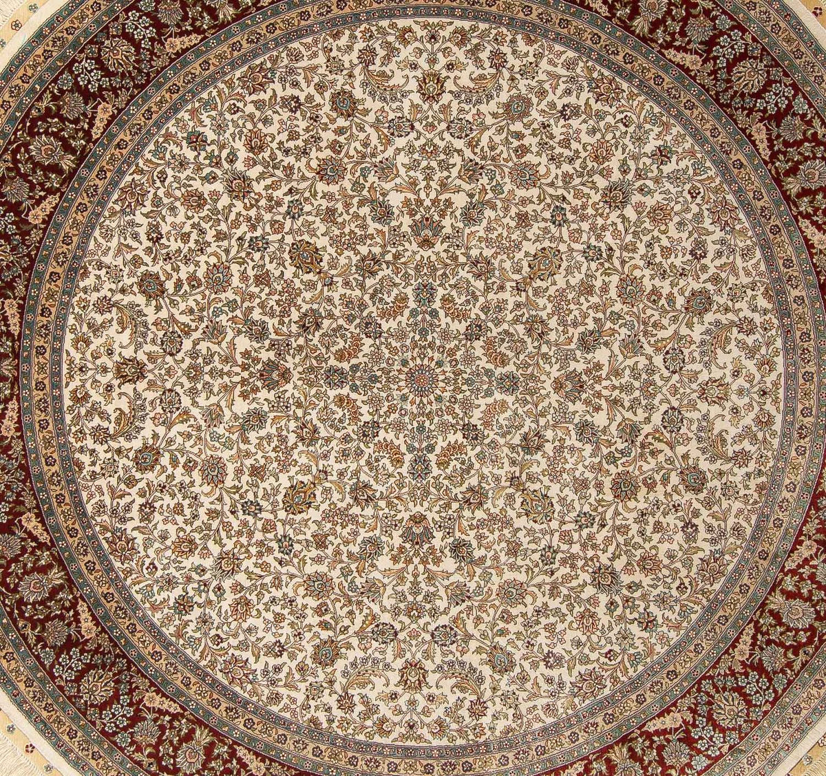 Tapis oriental - Hereke ronde - 185 x 185 cm - beige