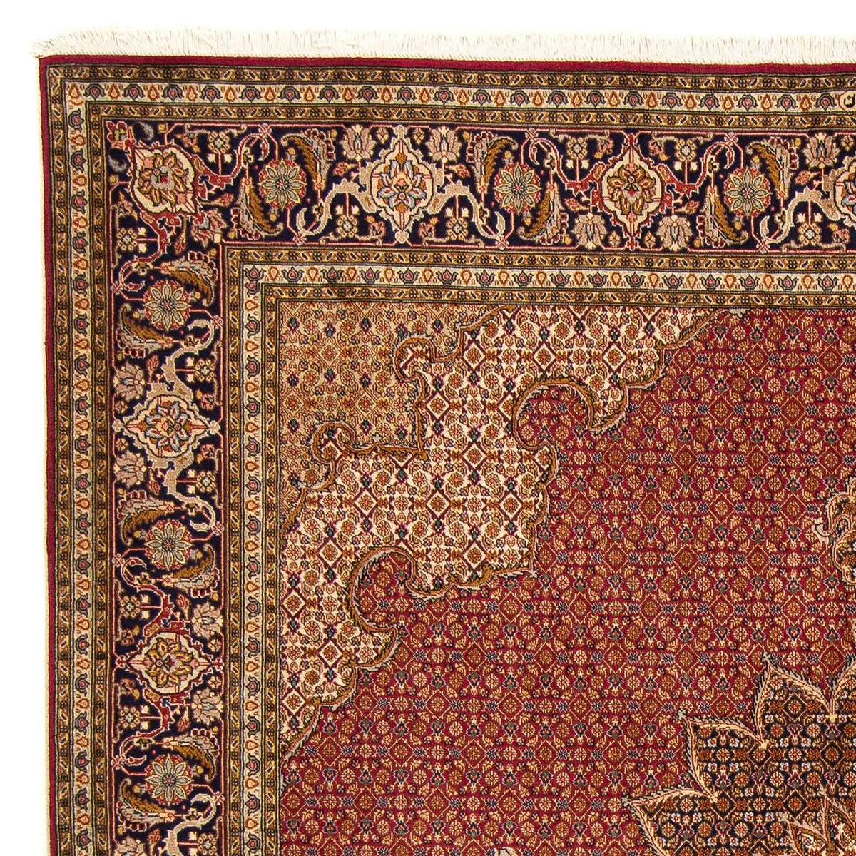 Tapis persan - Tabriz carré - 204 x 201 cm - rouge foncé