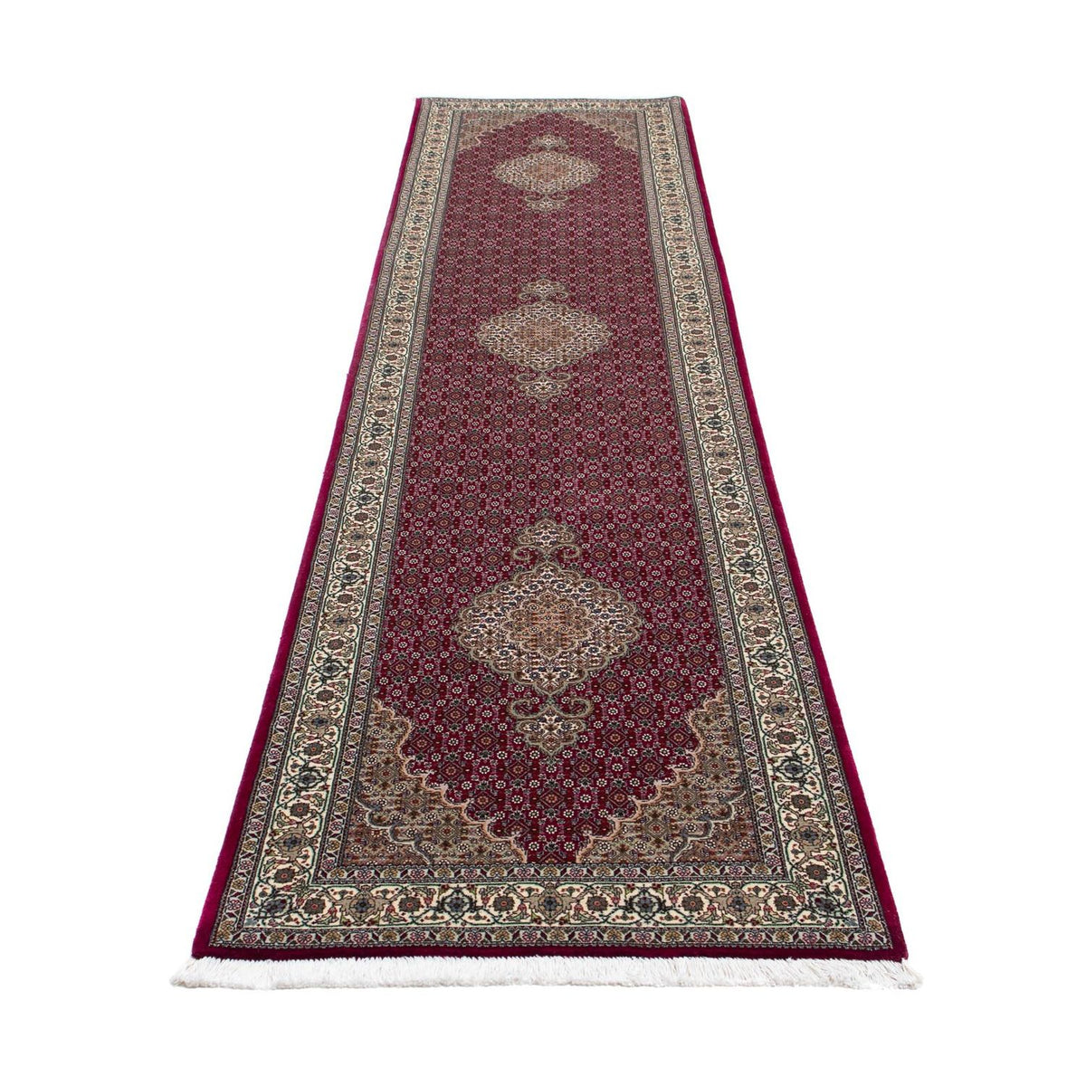 Tapis de couloir Tapis persan - Tabriz - 344 x 80 cm - rouge foncé