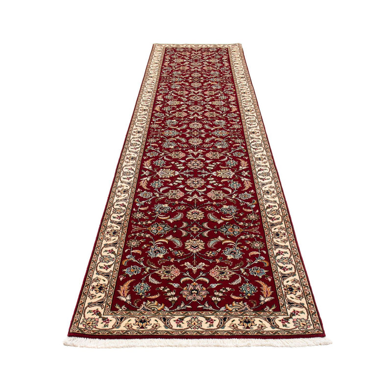 Tapis de couloir Tapis persan - Tabriz - Royal - 390 x 87 cm - rouge foncé