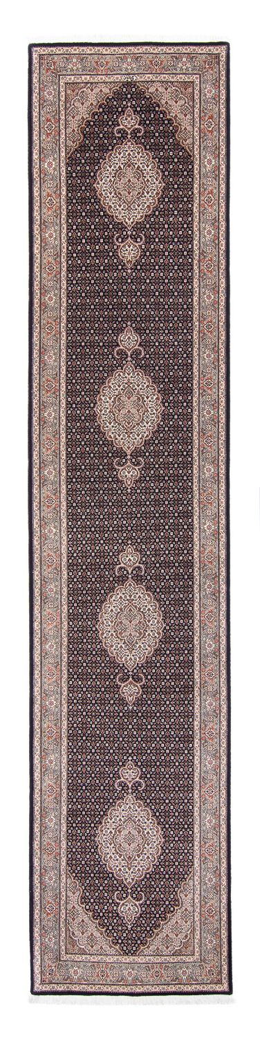 Tapis de couloir Tapis persan - Tabriz - Royal - 391 x 82 cm - bleu foncé