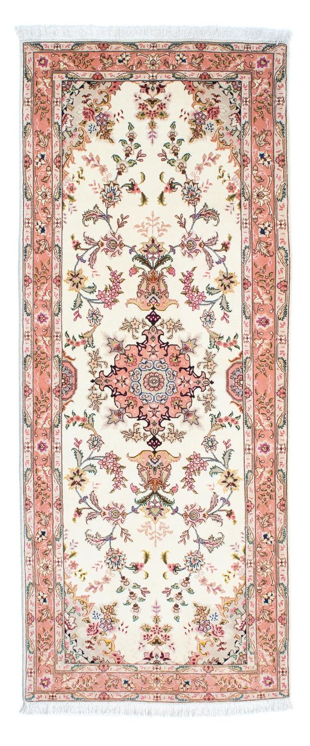 Tapis de couloir Tapis persan - Tabriz - Royal - 212 x 82 cm - beige