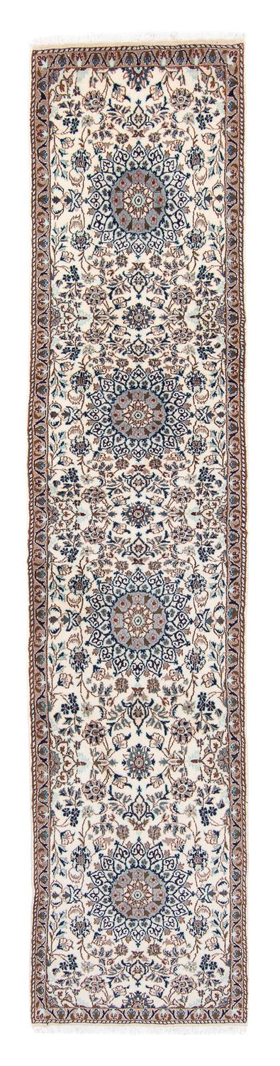 Tapis de couloir Tapis persan - Nain - 376 x 75 cm - beige