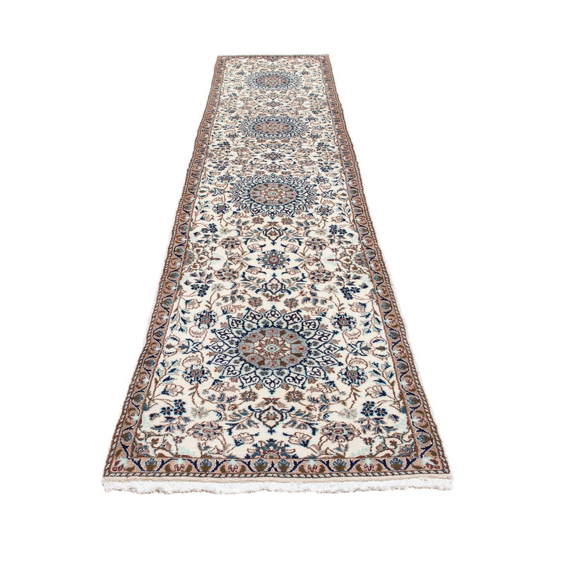Tapis de couloir Tapis persan - Nain - 376 x 75 cm - beige