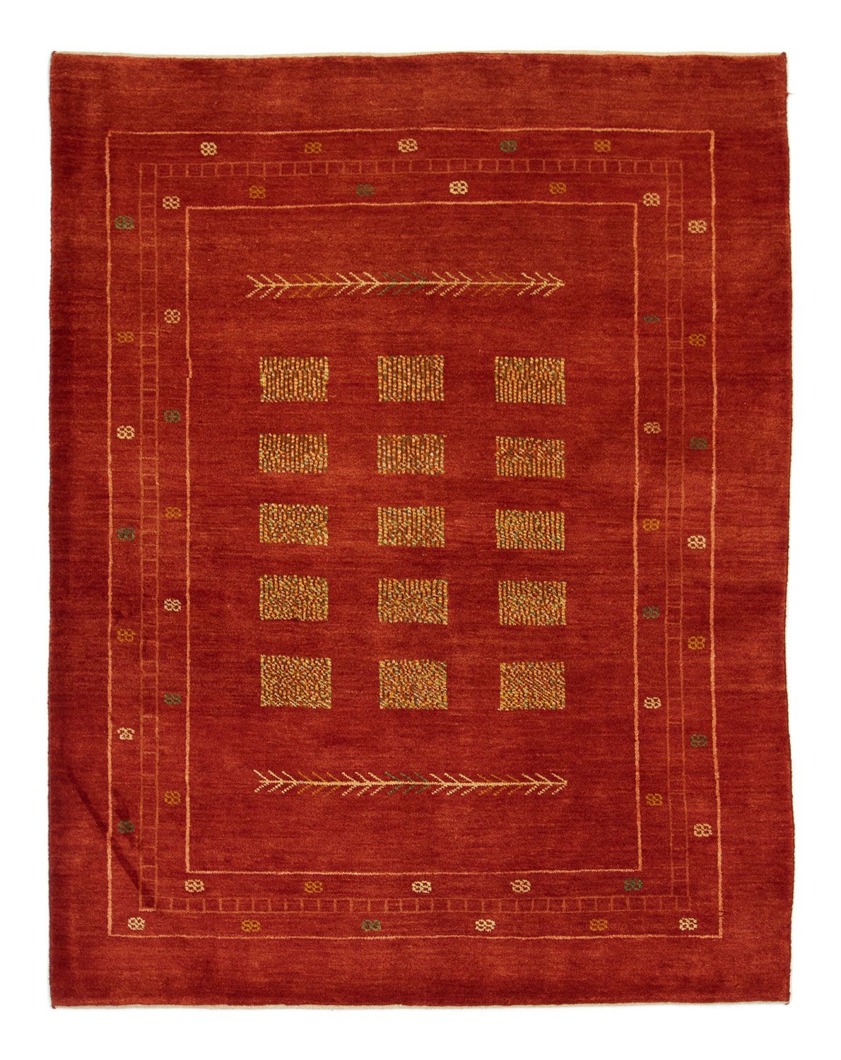Tapis Gabbeh - Persan - 193 x 149 cm - rouge