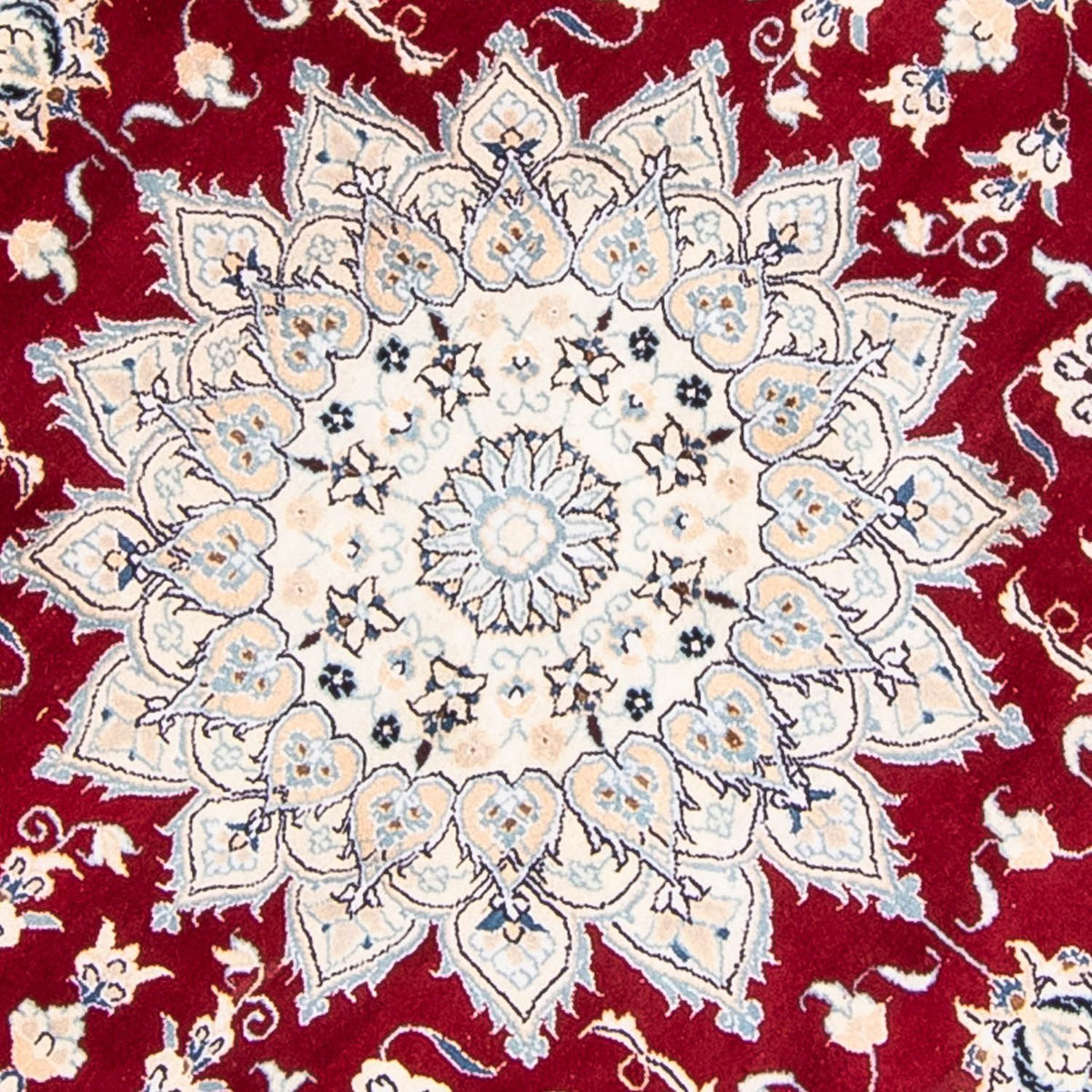 Tapis persan - Nain ronde  - 250 x 250 cm - rouge foncé