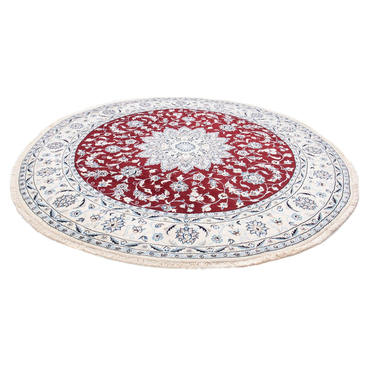 Tapis persan - Nain ronde  - 250 x 250 cm - rouge foncé