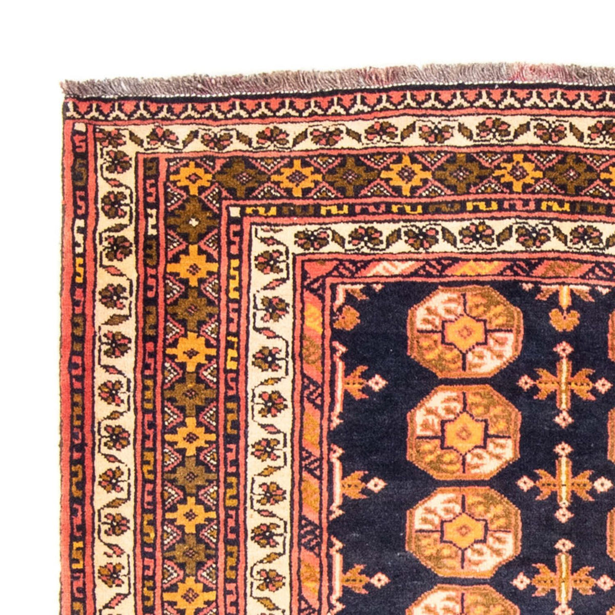 Tapis Belutsch carré - 174 x 139 cm - bleu foncé