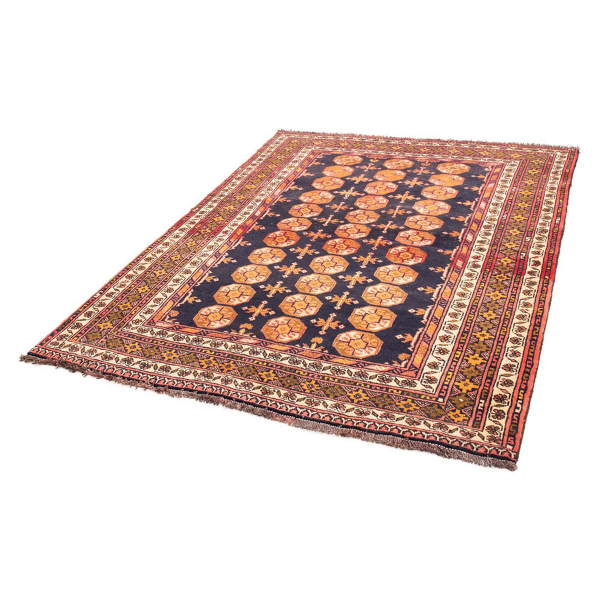 Tapis Belutsch carré - 174 x 139 cm - bleu foncé