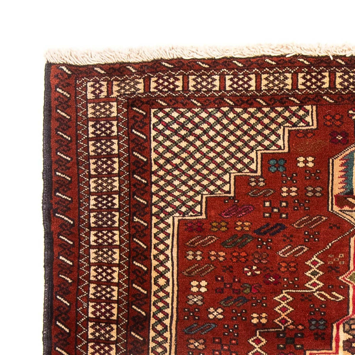 Tapis Belutsch carré - 174 x 133 cm - rouge