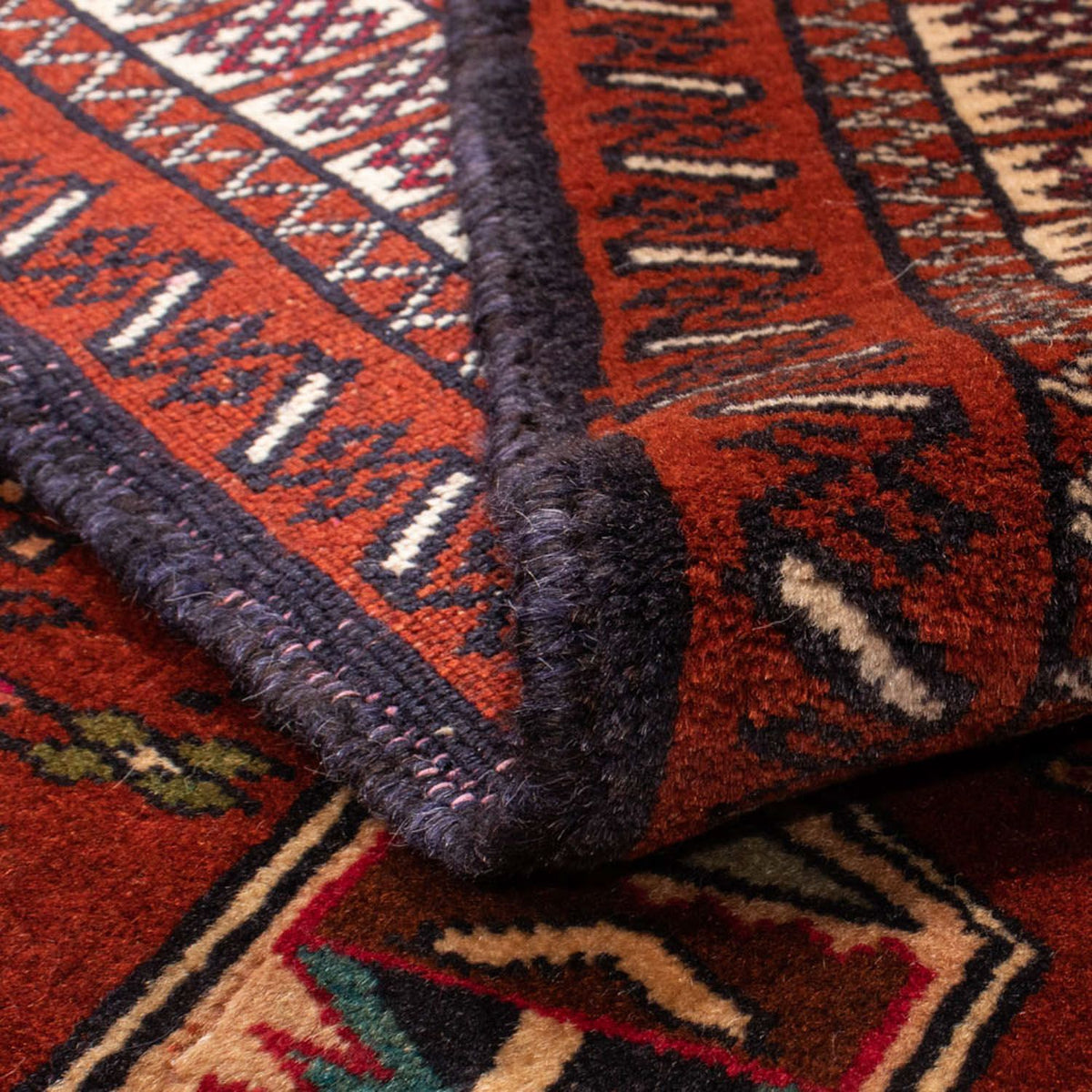 Tapis Belutsch carré - 174 x 133 cm - rouge
