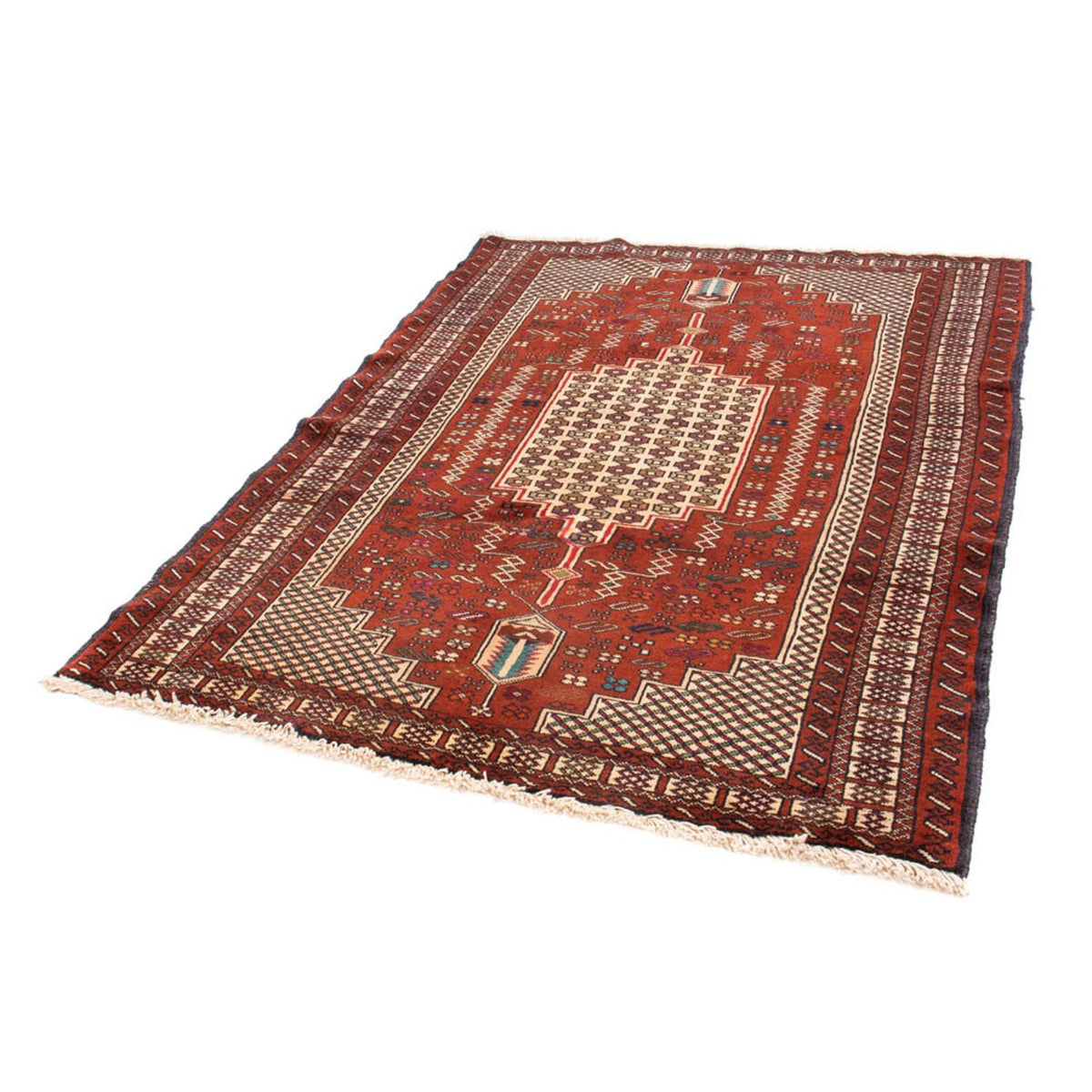 Tapis Belutsch carré - 174 x 133 cm - rouge
