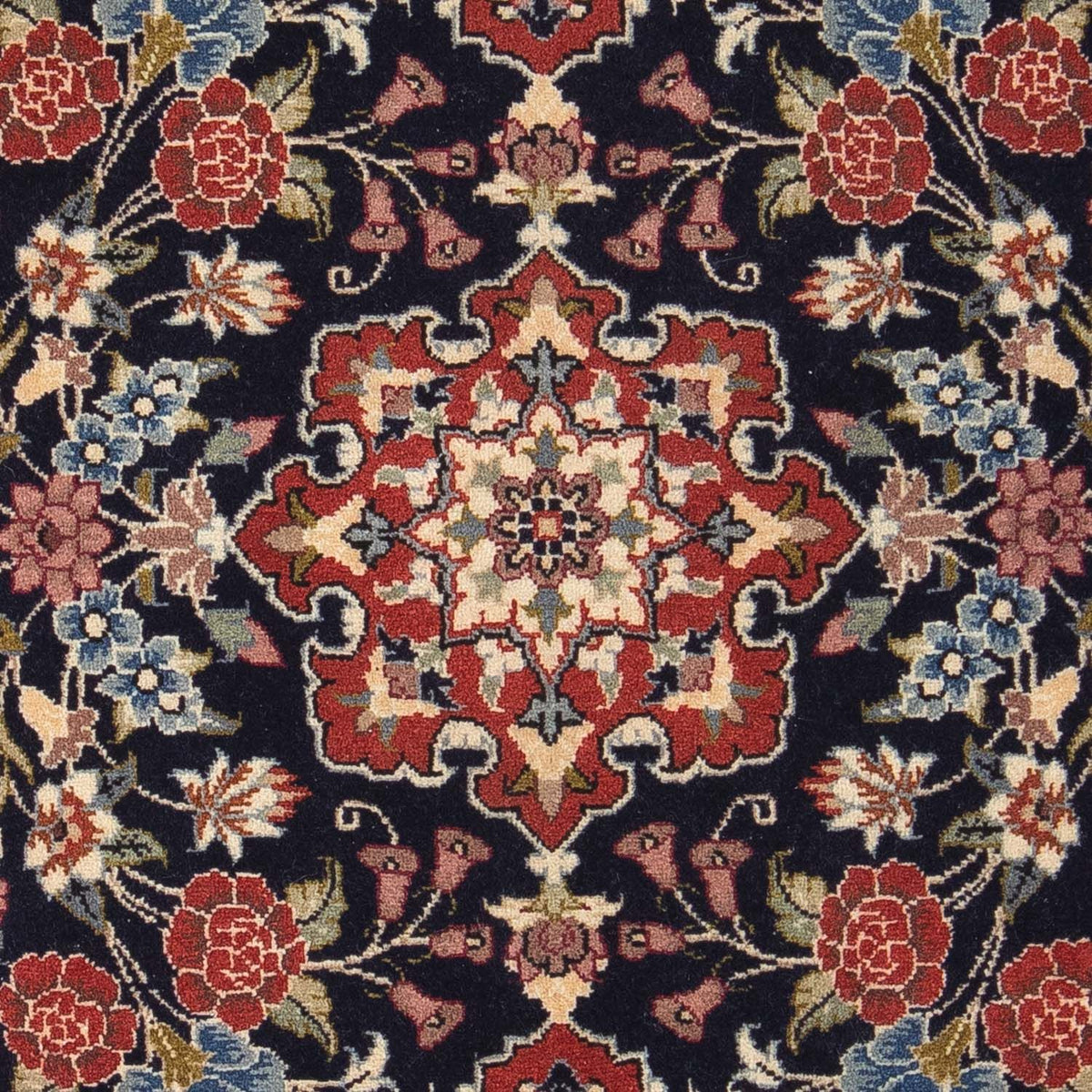 Tapis persan - Ghom - 100 x 68 cm - bleu