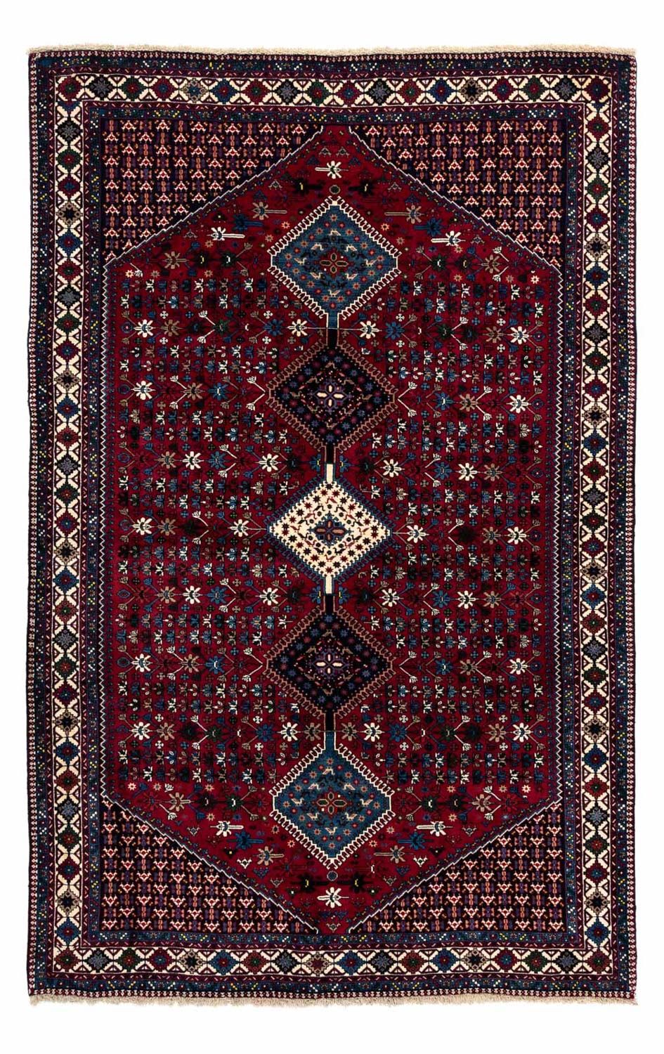 Tapis persan - Nomadic - 296 x 200 cm - rouge foncé