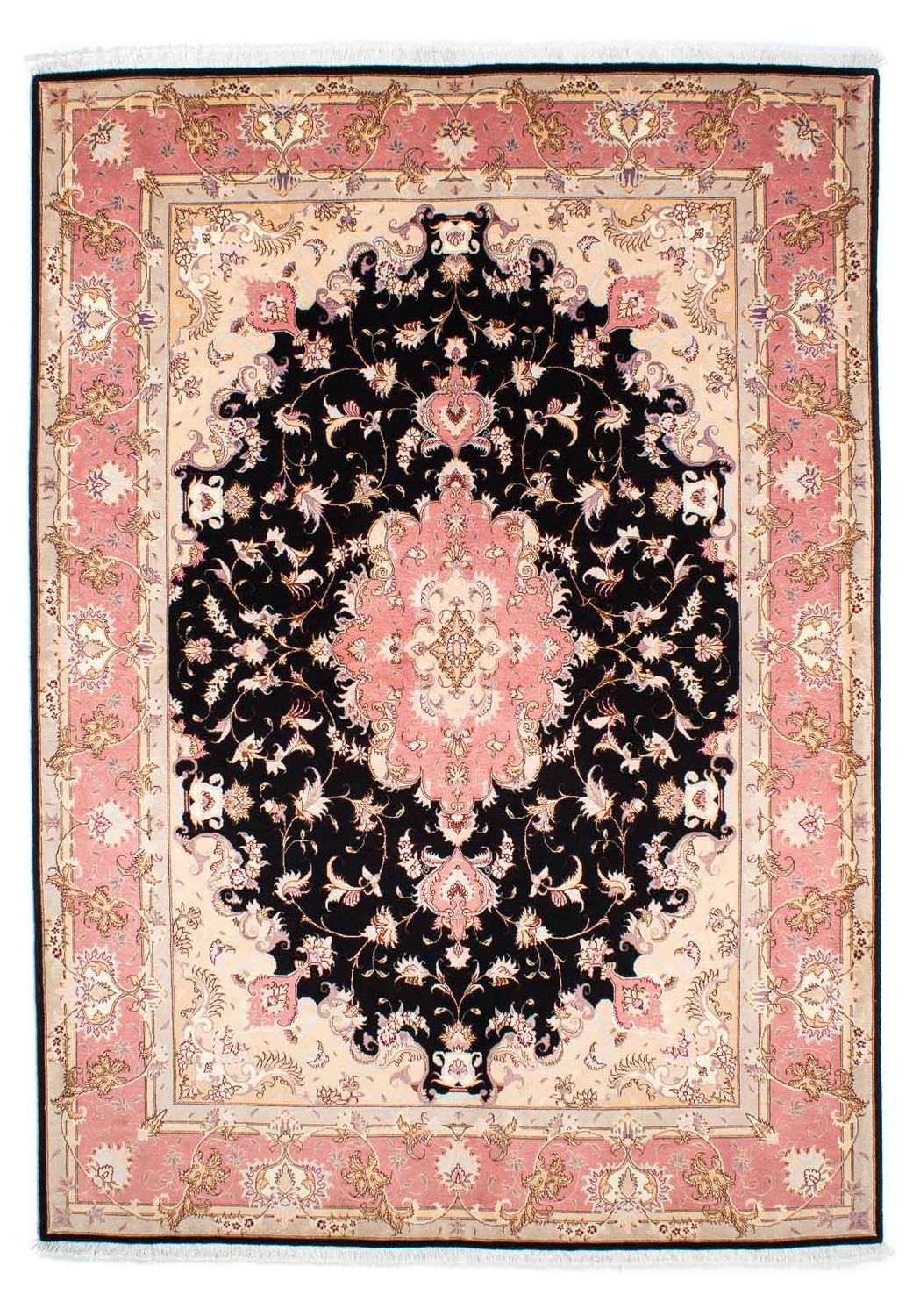 Tapis persan - Tabriz - Royal - 236 x 165 cm - bleu foncé