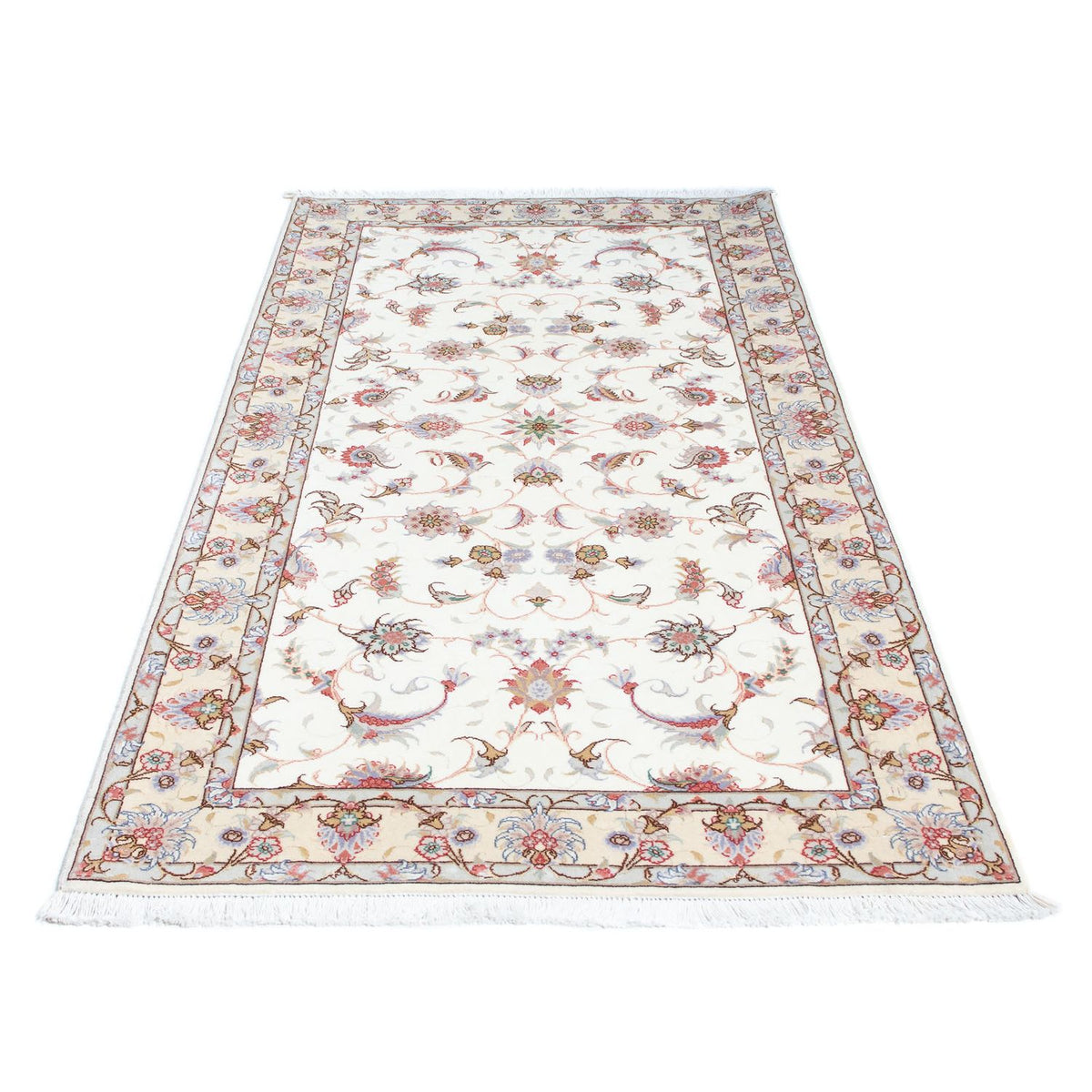 Tapis de couloir Tapis persan - Tabriz - Royal - 196 x 100 cm - beige