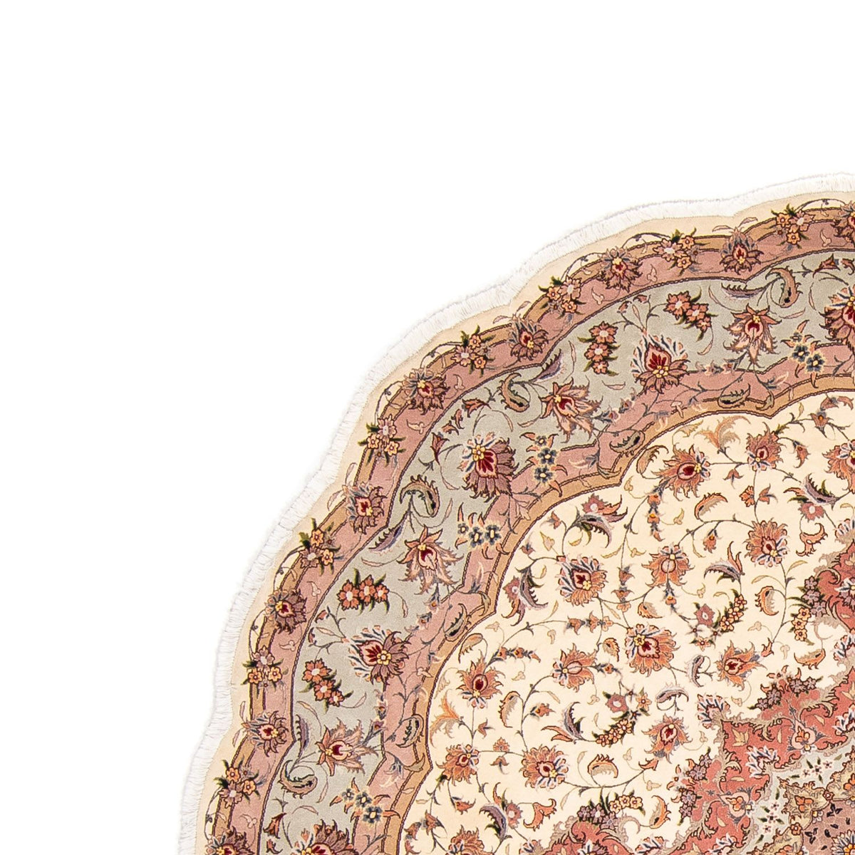 Tapis persan - Tabriz - Royal ronde  - 250 x 250 cm - beige