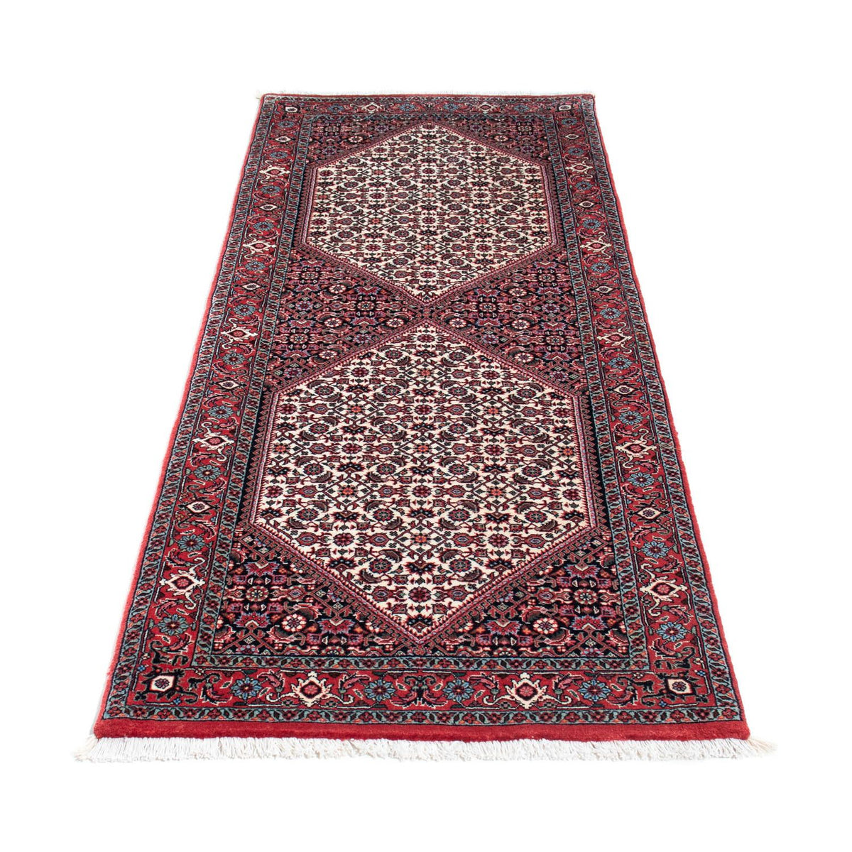 Tapis de couloir Tapis persan - Bidjar - 202 x 76 cm - beige